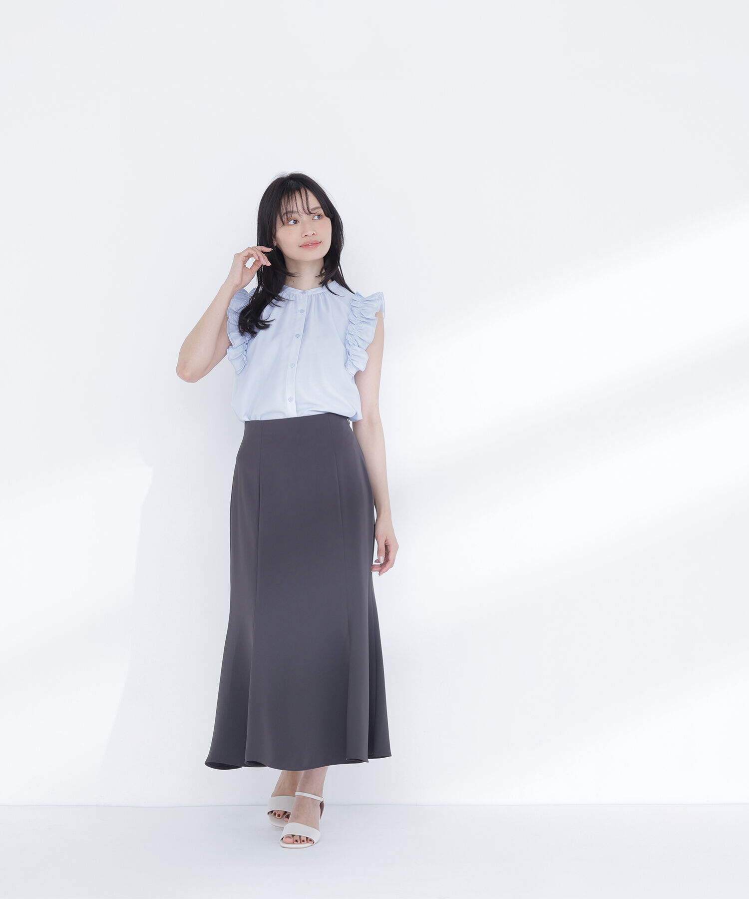  「フリルショルダーブラウス」|シャツ・ブラウス|