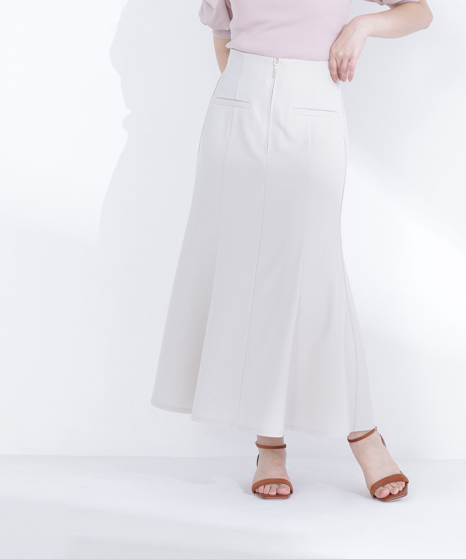  「フロントジップマーメイドスカート」|スカート|