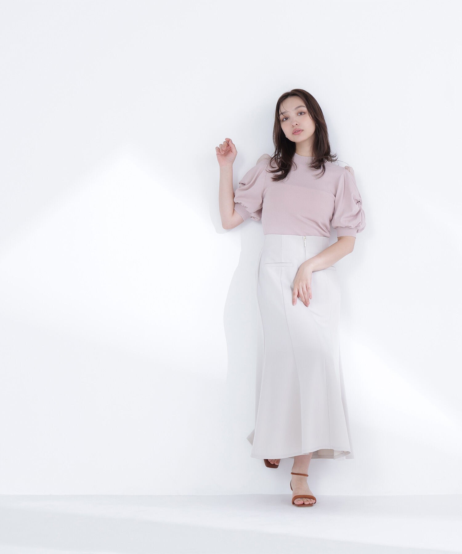  「フロントジップマーメイドスカート」|スカート|