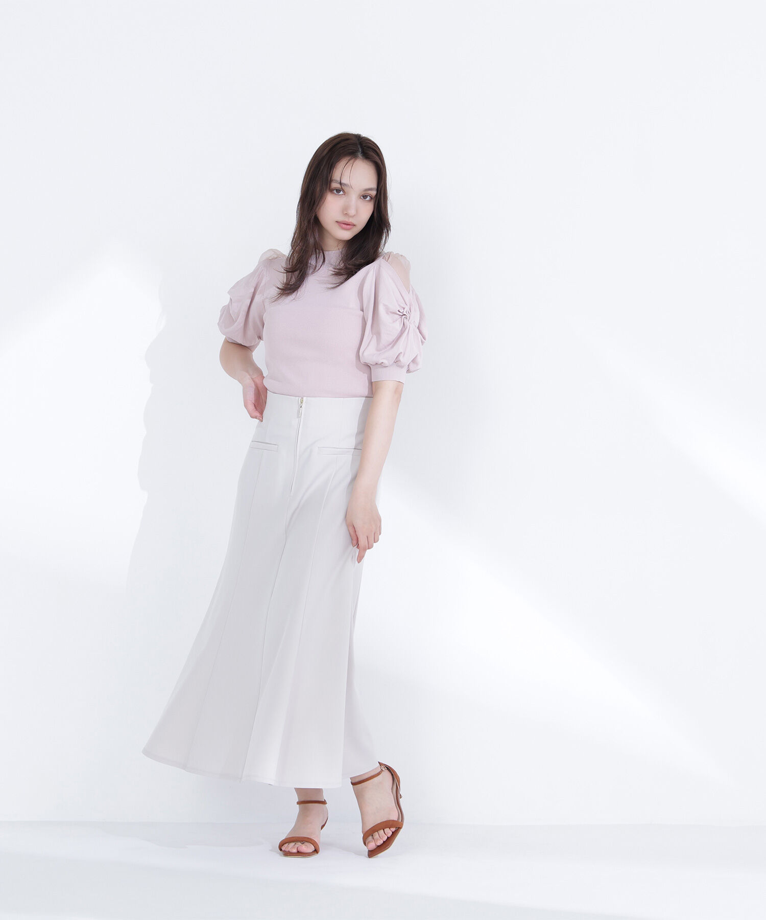  「フロントジップマーメイドスカート」|スカート|