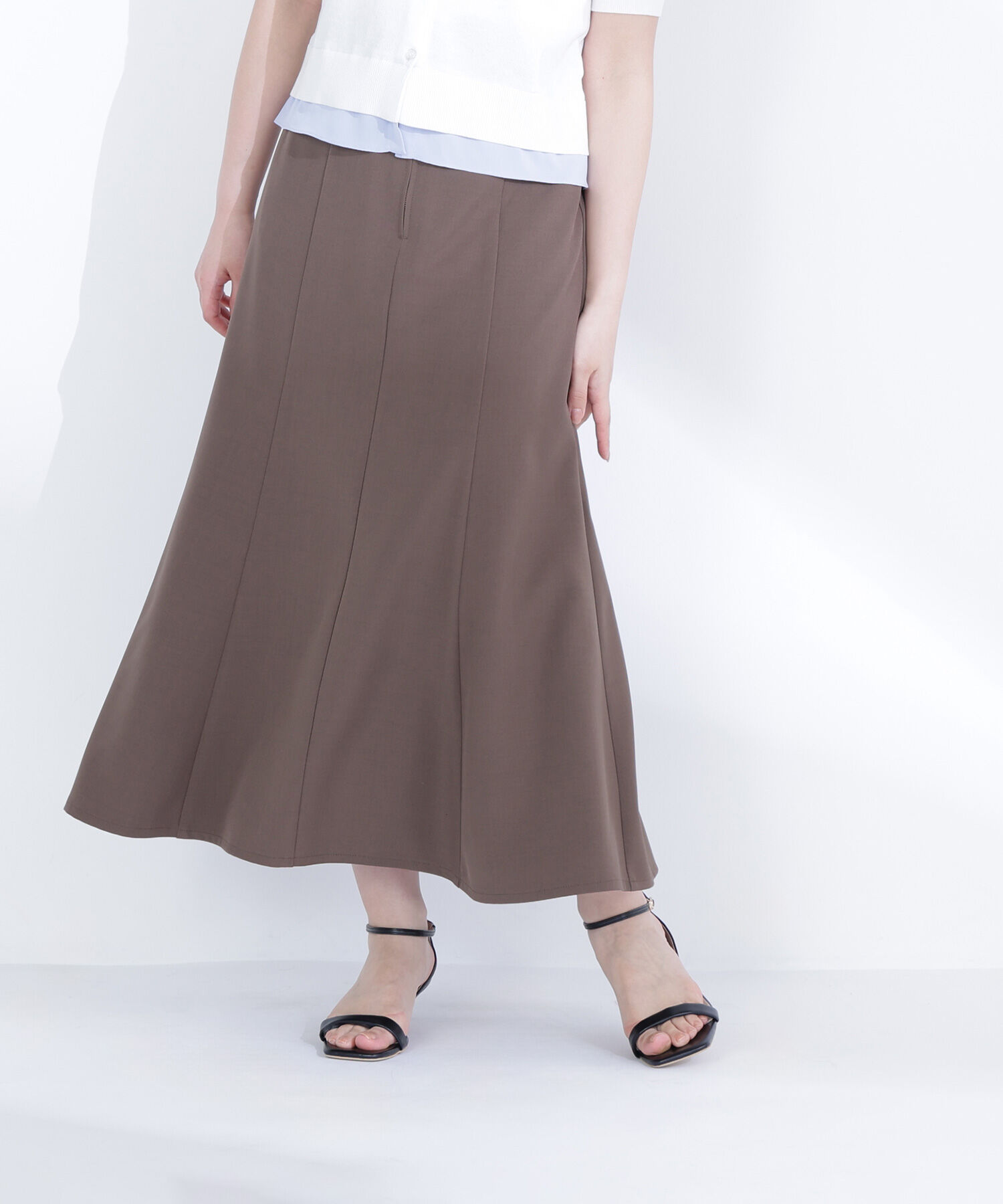  「フロントジップマーメイドスカート」|スカート|ブラウン