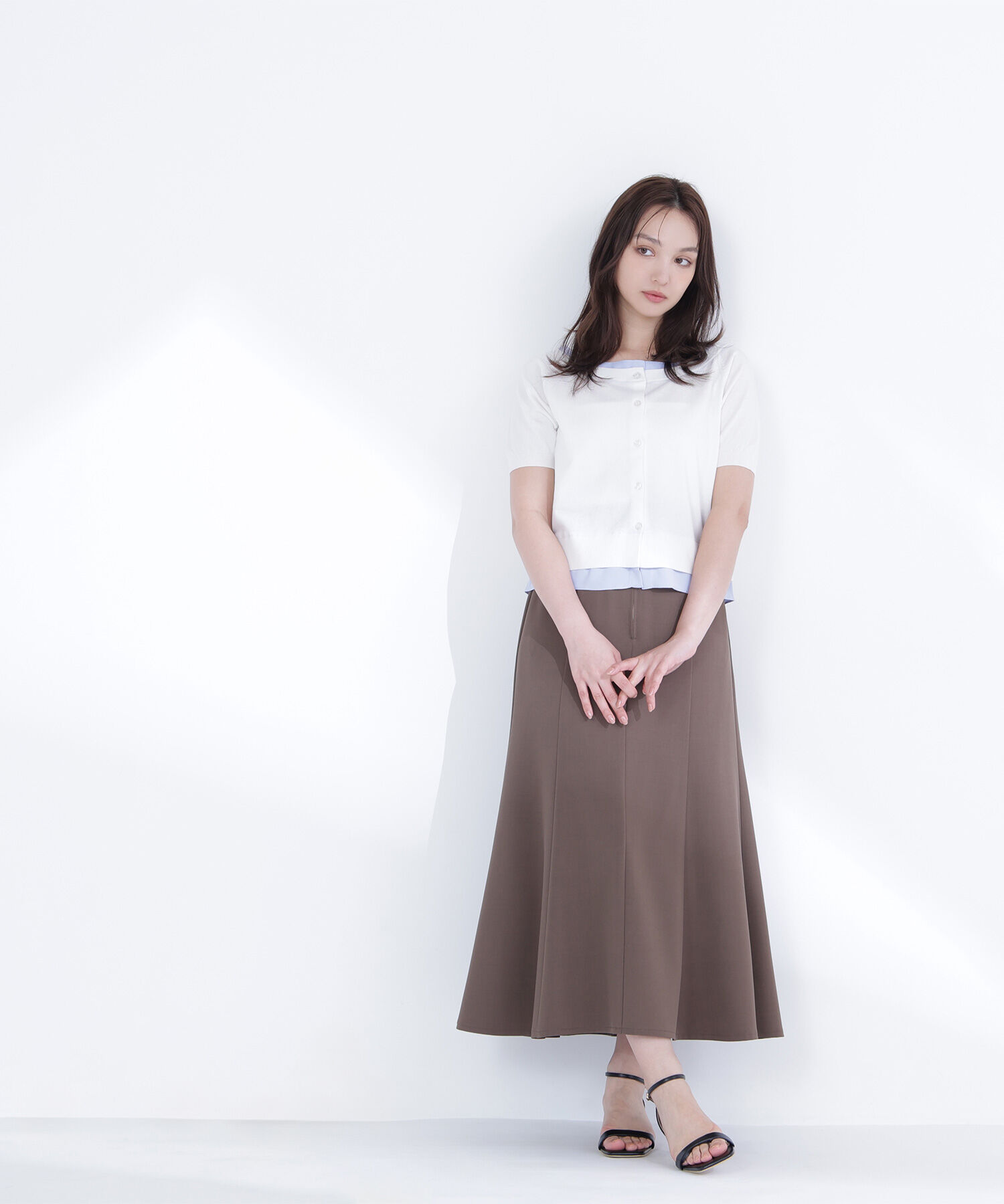  「フロントジップマーメイドスカート」|スカート|