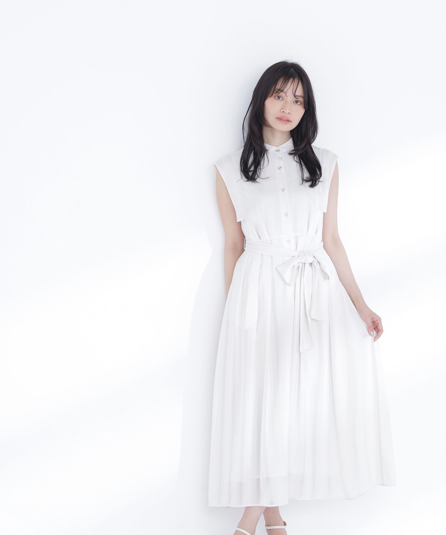  「シャドーストライプワンピース」|ワンピース|エクリュ1