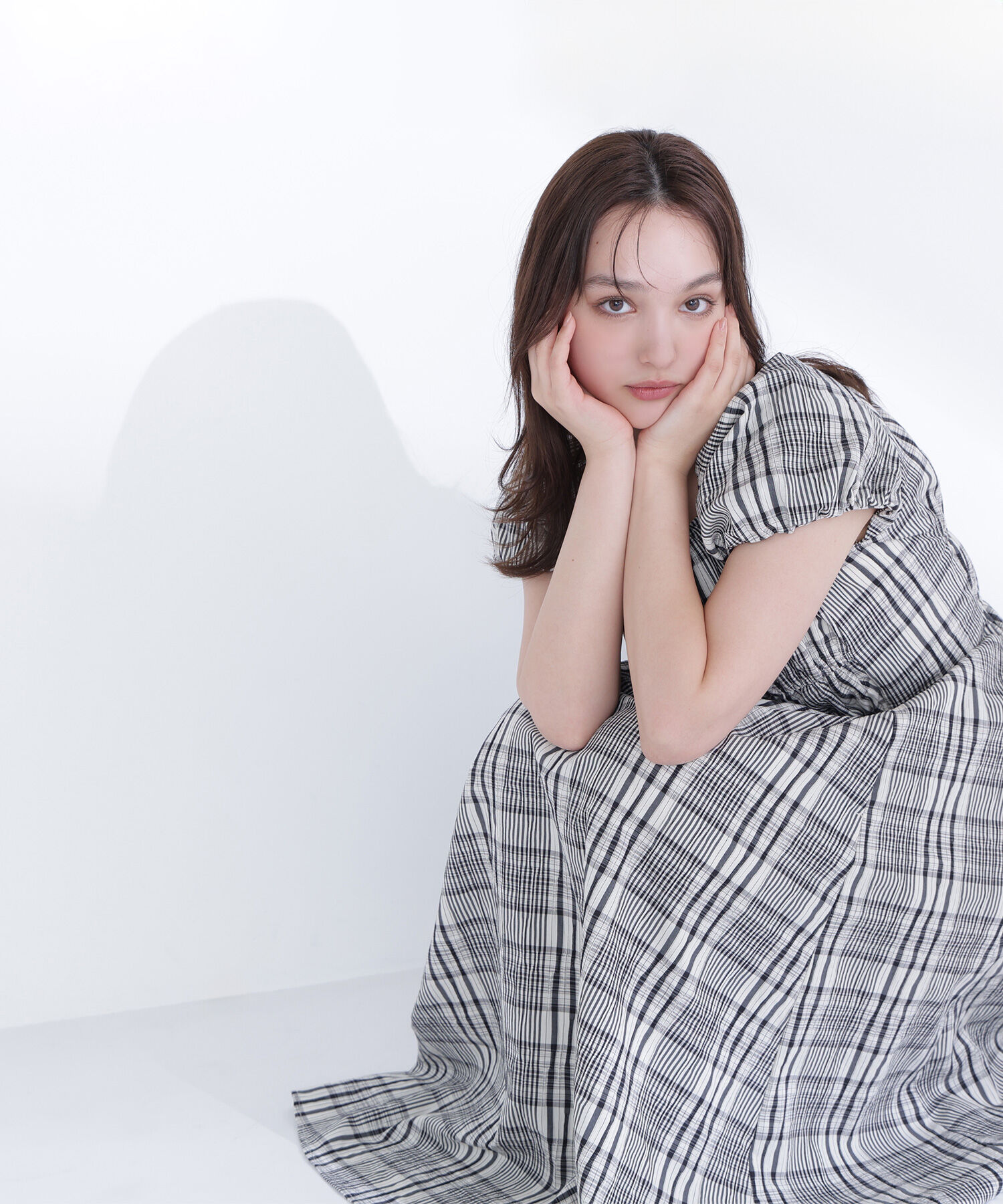  「チェックパフスリーブワンピース」|ワンピース|ブラックチェ 2