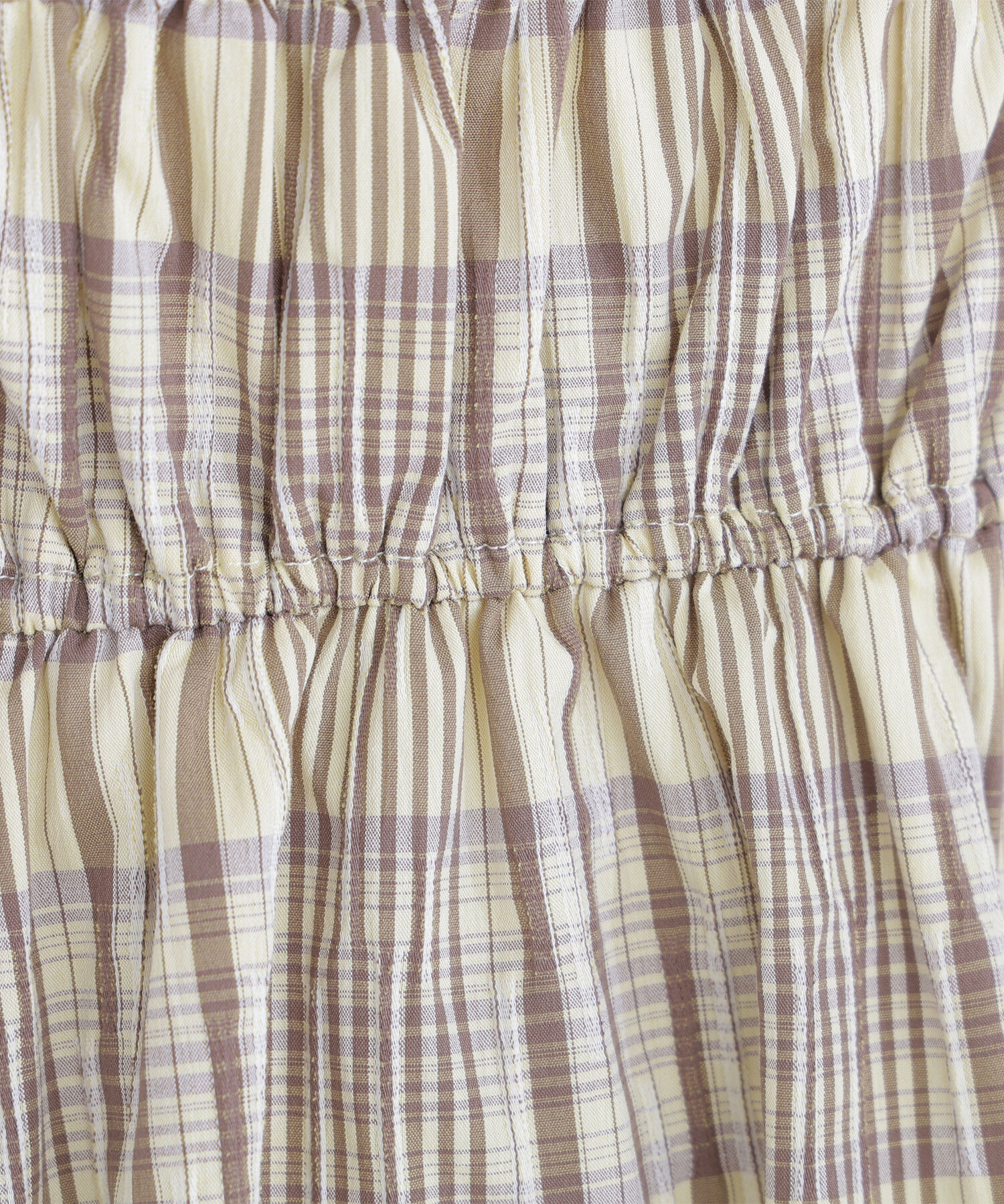  「チェックパフスリーブワンピース」|ワンピース|