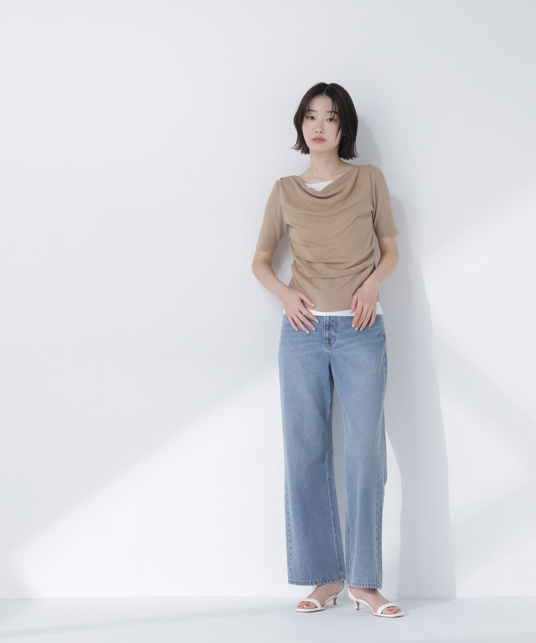  「ドレープレイヤードライクニット」|ニット・セーター|