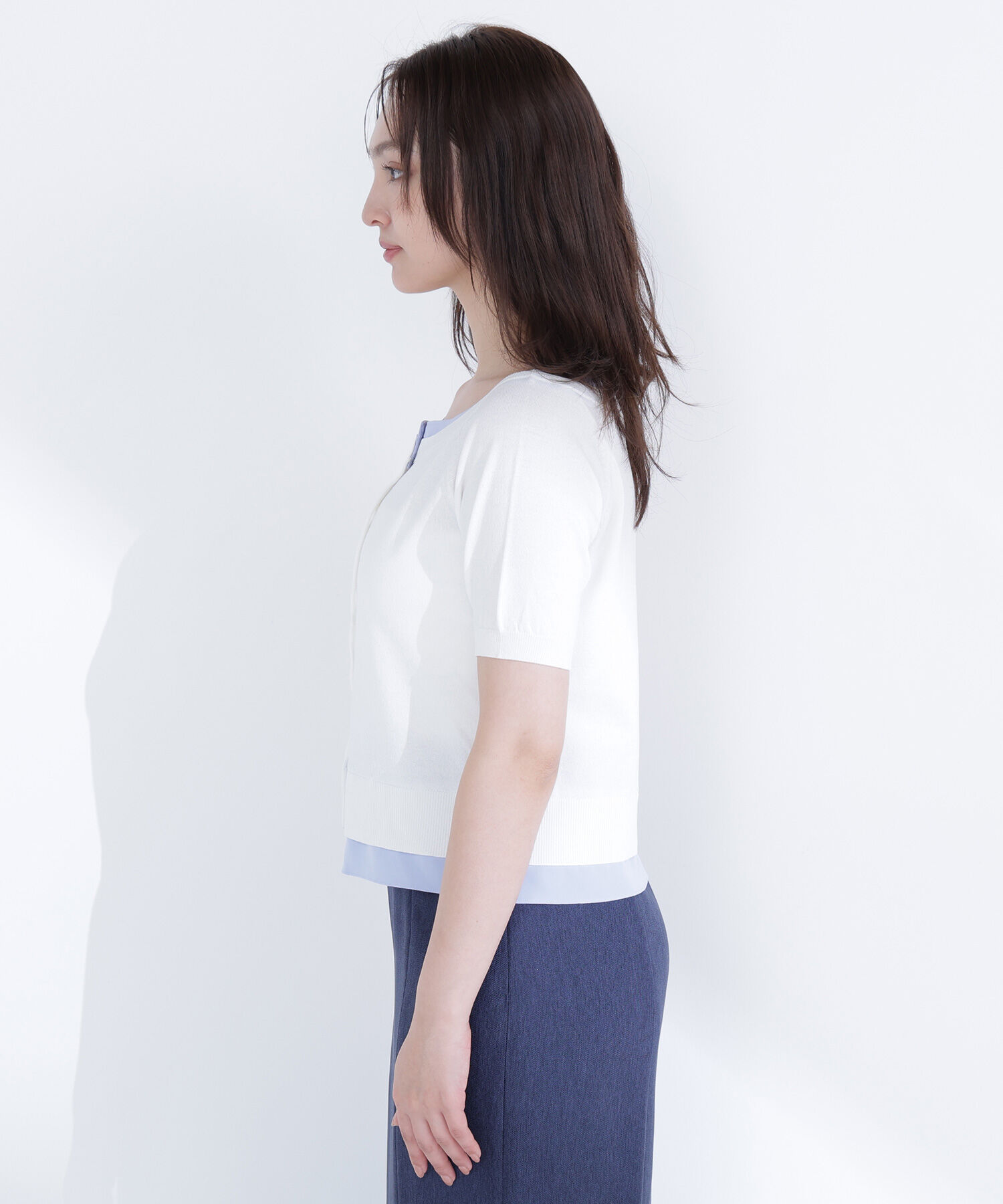  「シャツドッキングボートネックニット」|ニット・セーター|