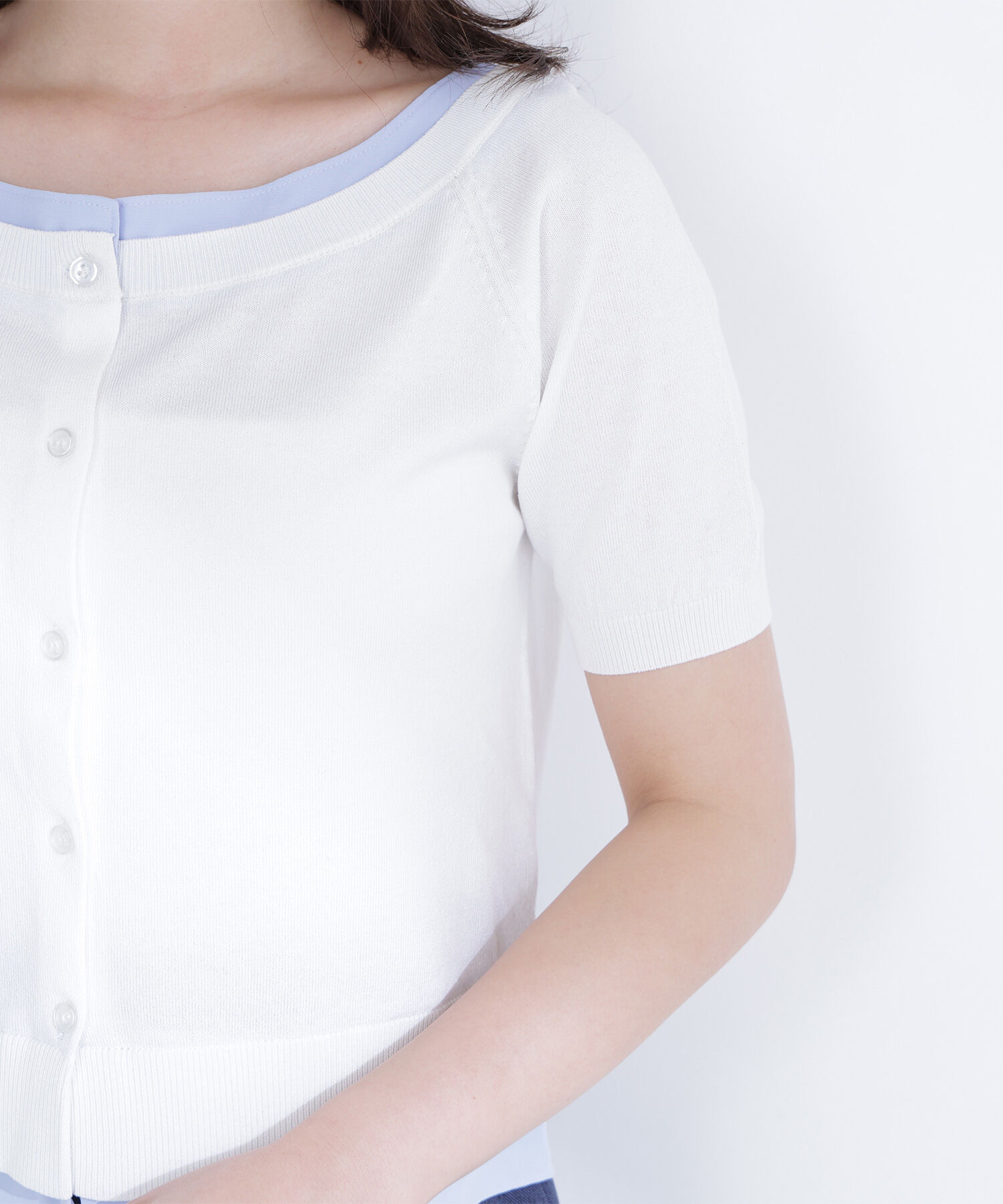  「シャツドッキングボートネックニット」|ニット・セーター|