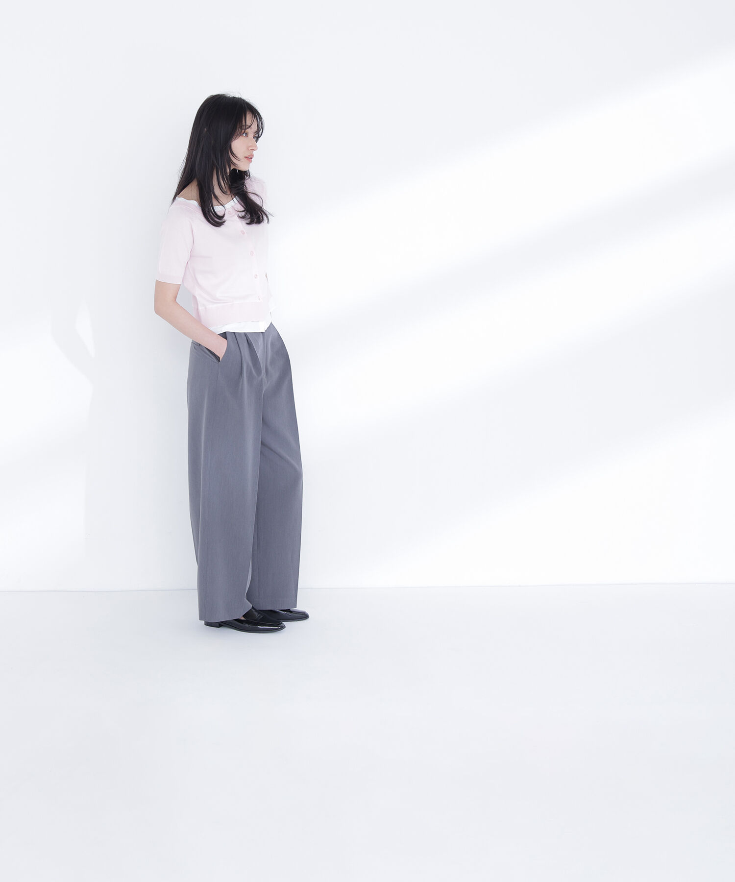  「シャツドッキングボートネックニット」|ニット・セーター|