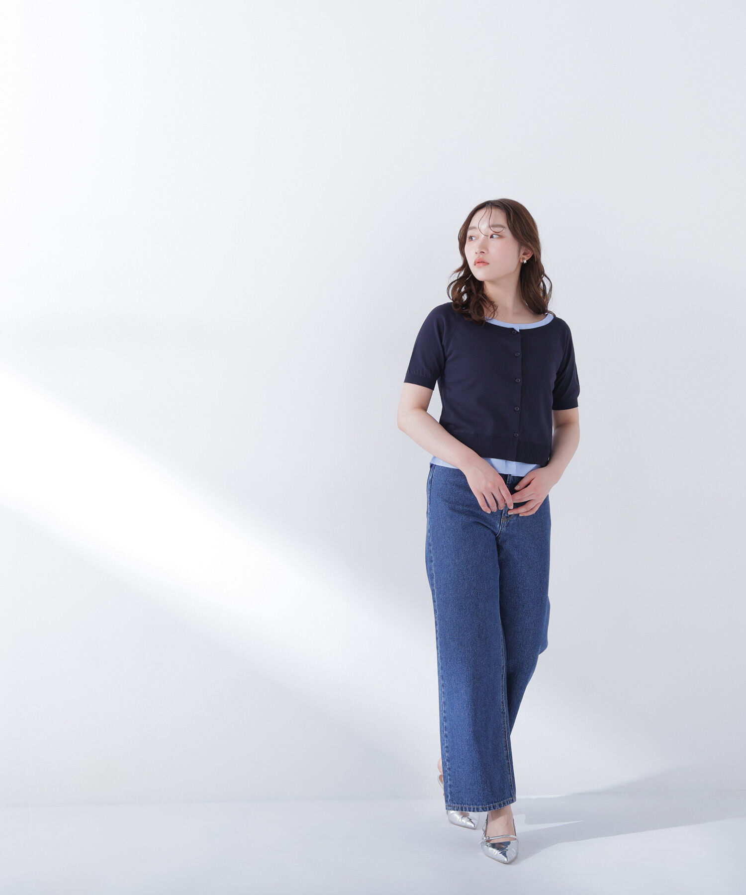  「シャツドッキングボートネックニット」|ニット・セーター|