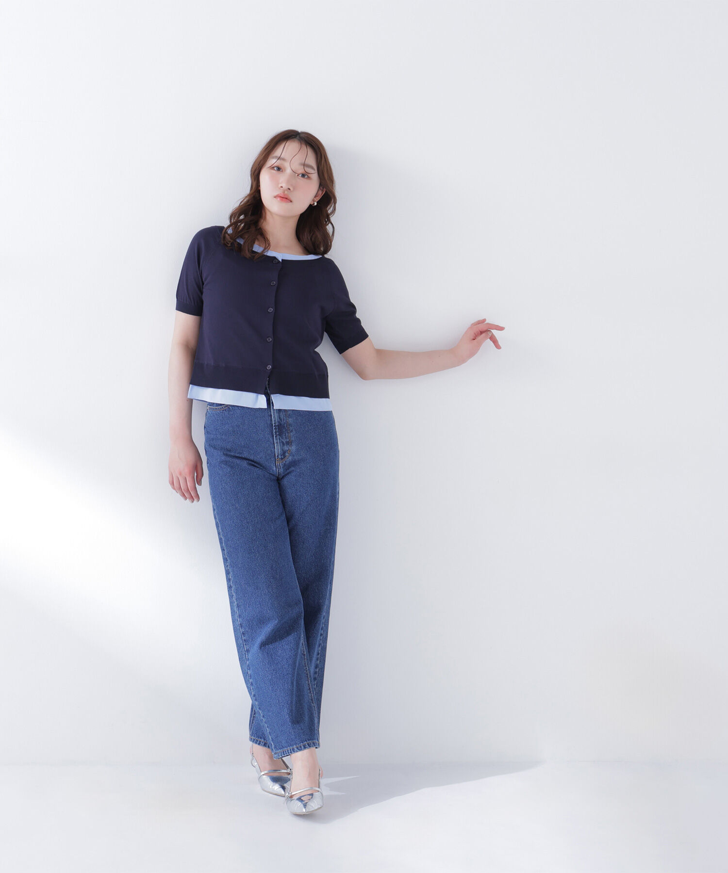  「シャツドッキングボートネックニット」|ニット・セーター|