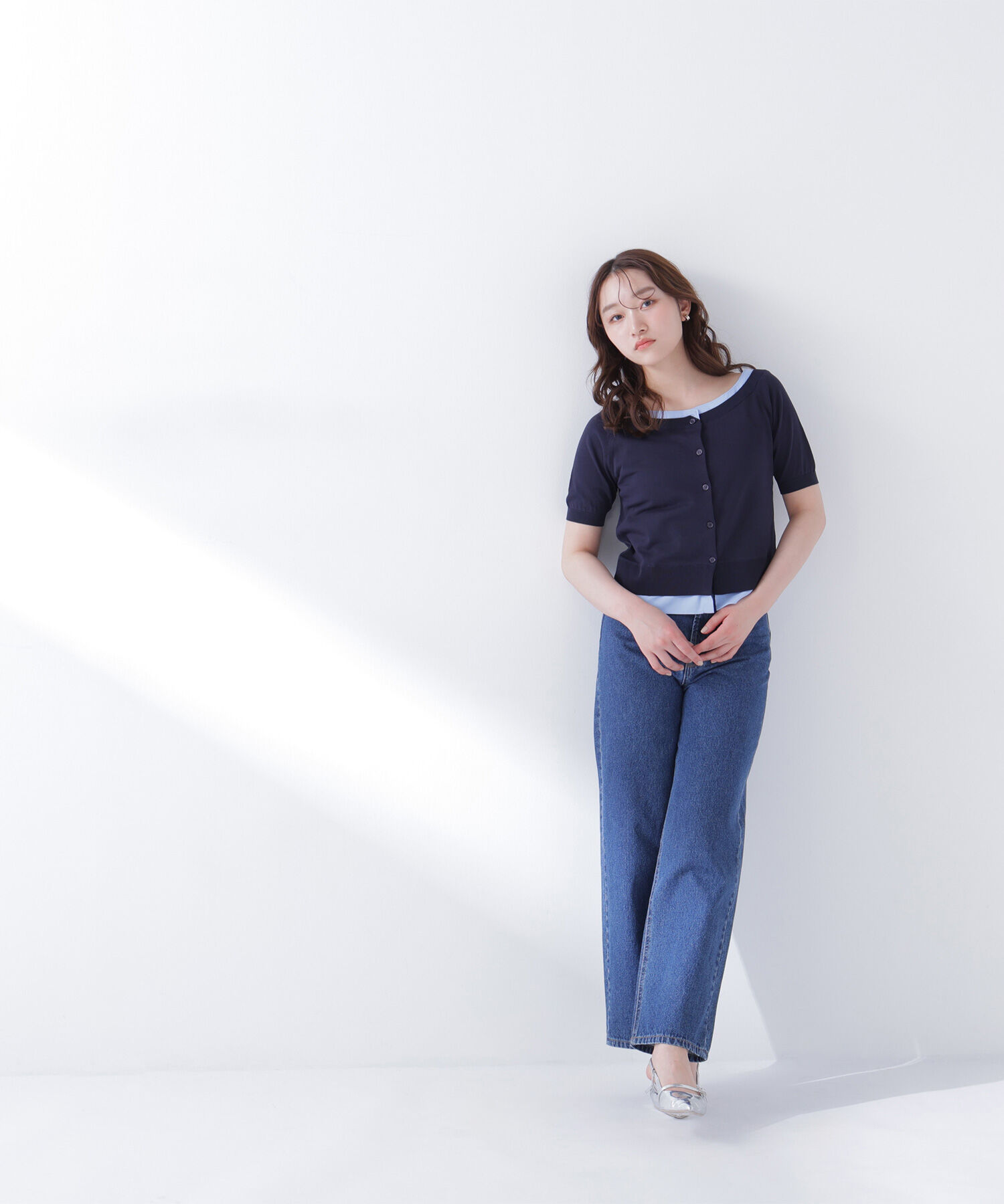  「シャツドッキングボートネックニット」|ニット・セーター|