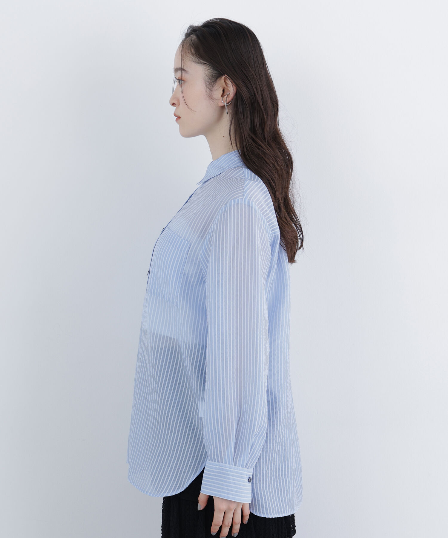  「〈N.〉シアーストライプシャツ」|シャツ・ブラウス|