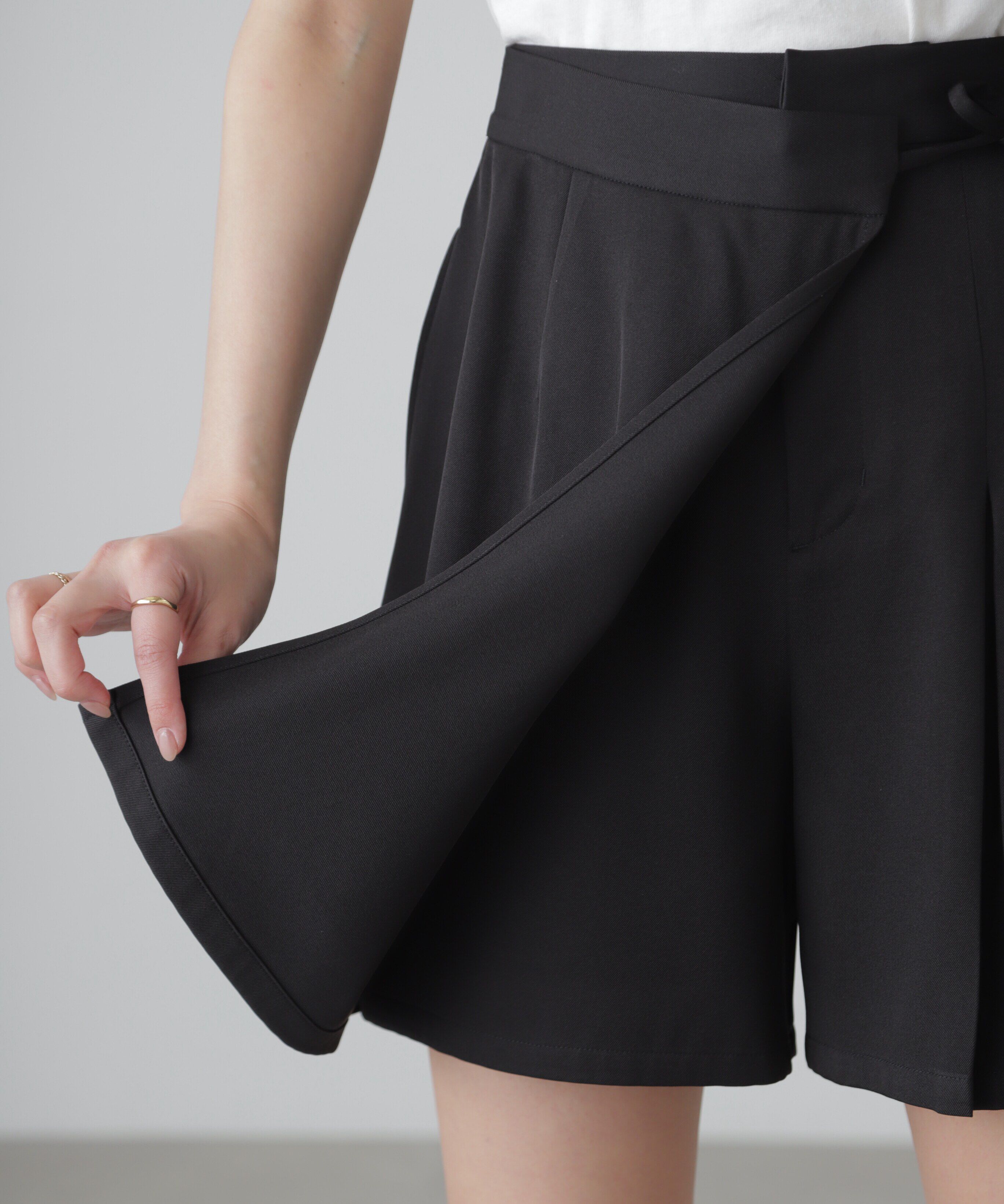  「サイドリボンラップスカートパンツ」|スカート|