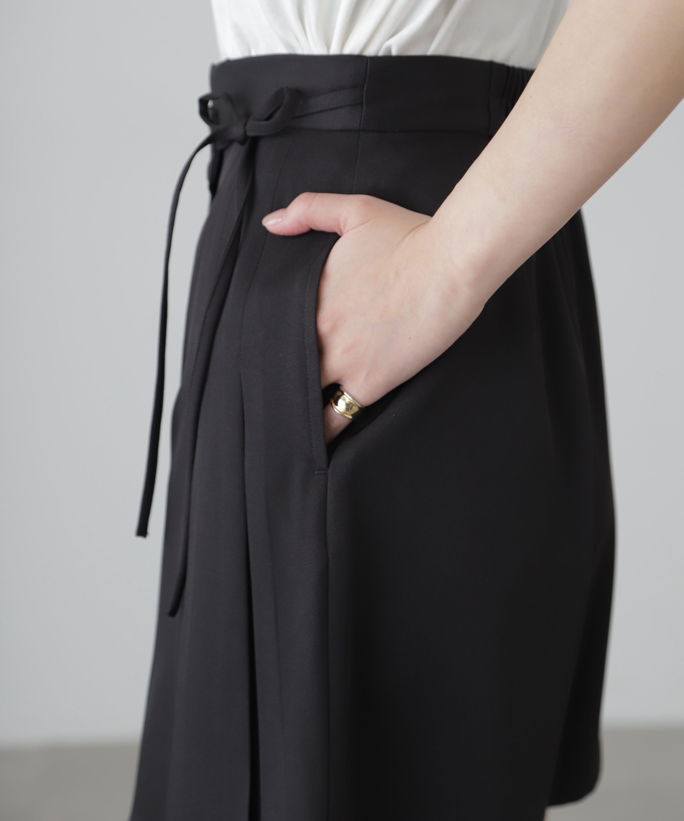  「サイドリボンラップスカートパンツ」|スカート|