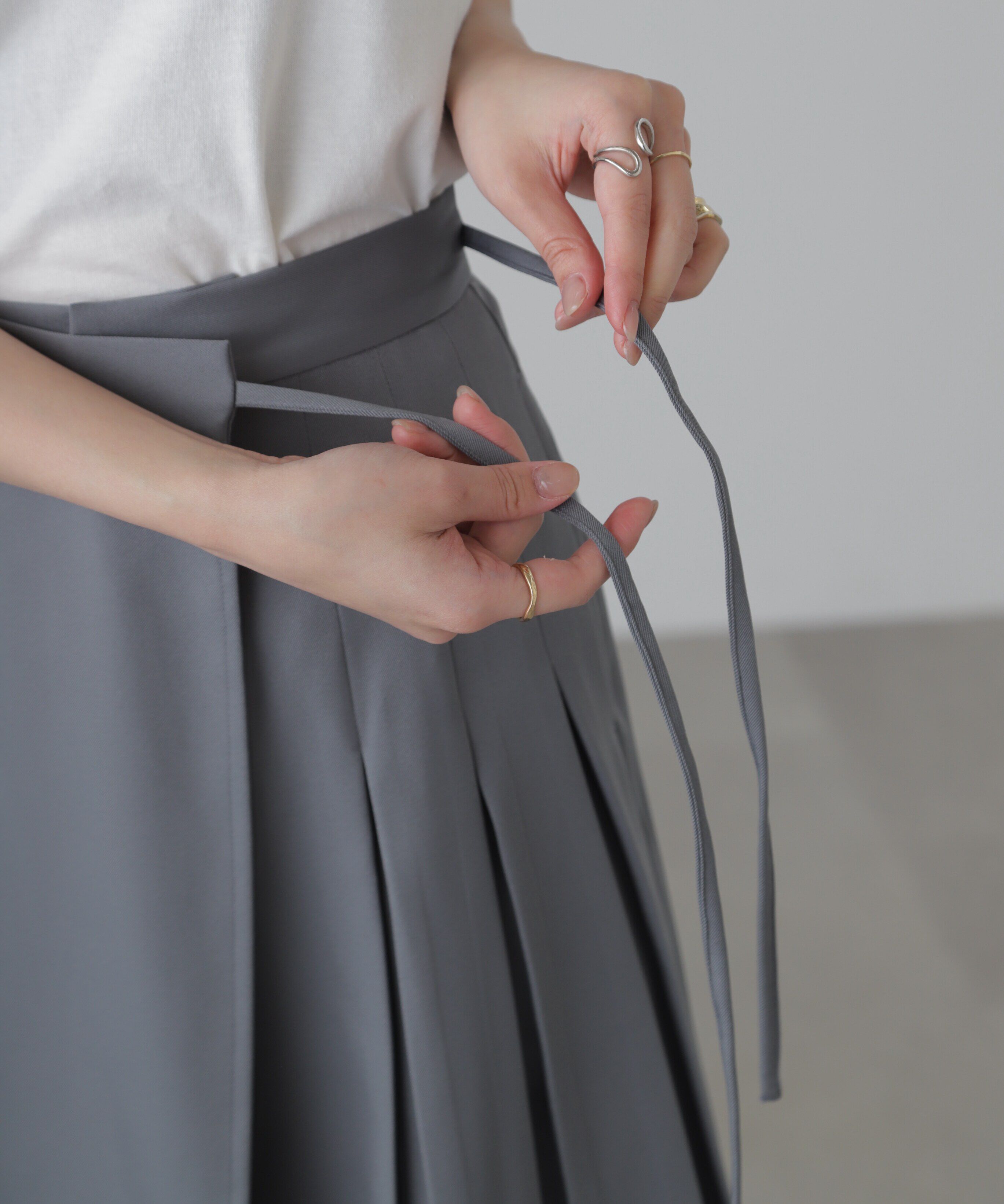  「サイドリボンラップスカートパンツ」|スカート|