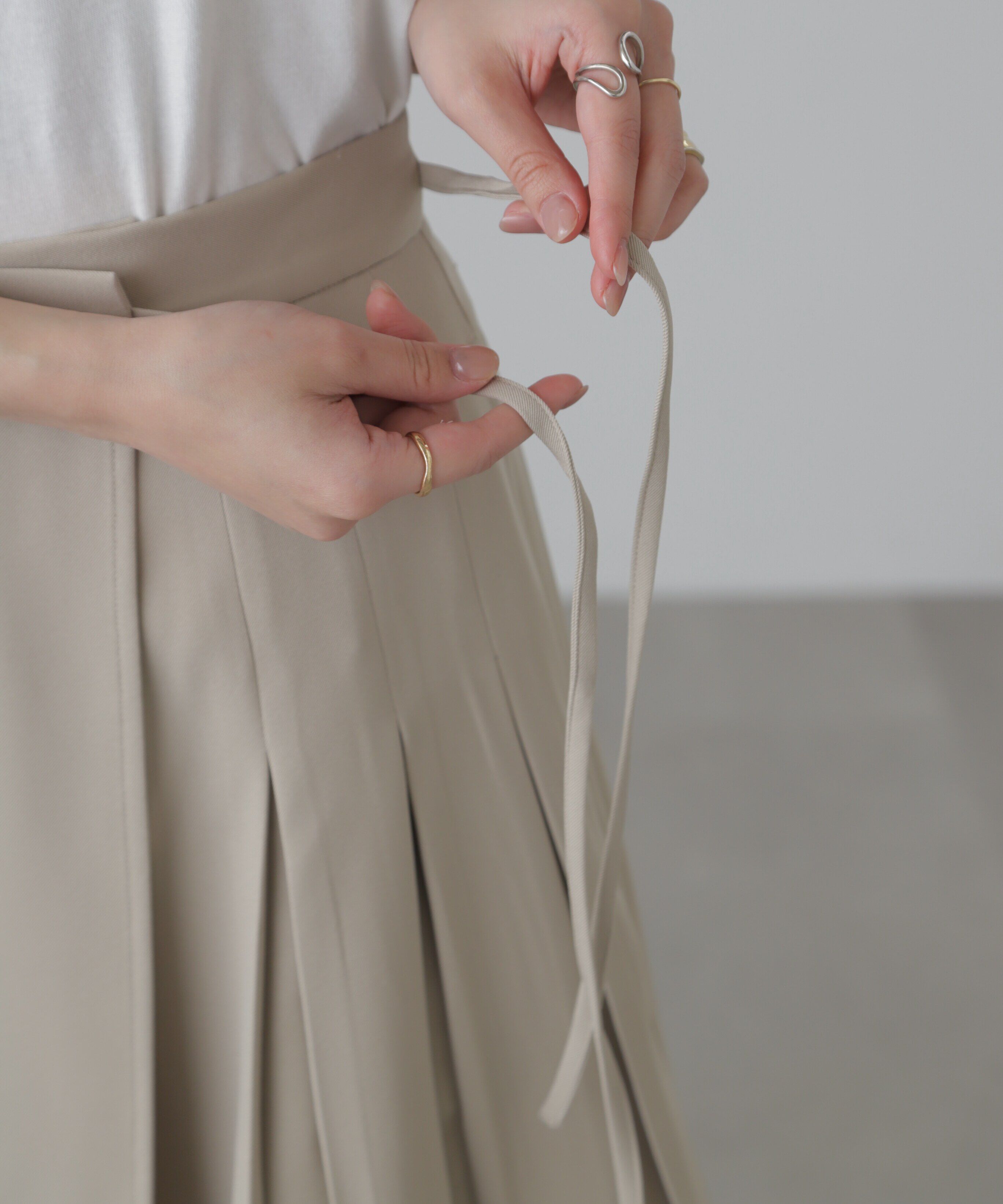  「サイドリボンラップスカートパンツ」|スカート|