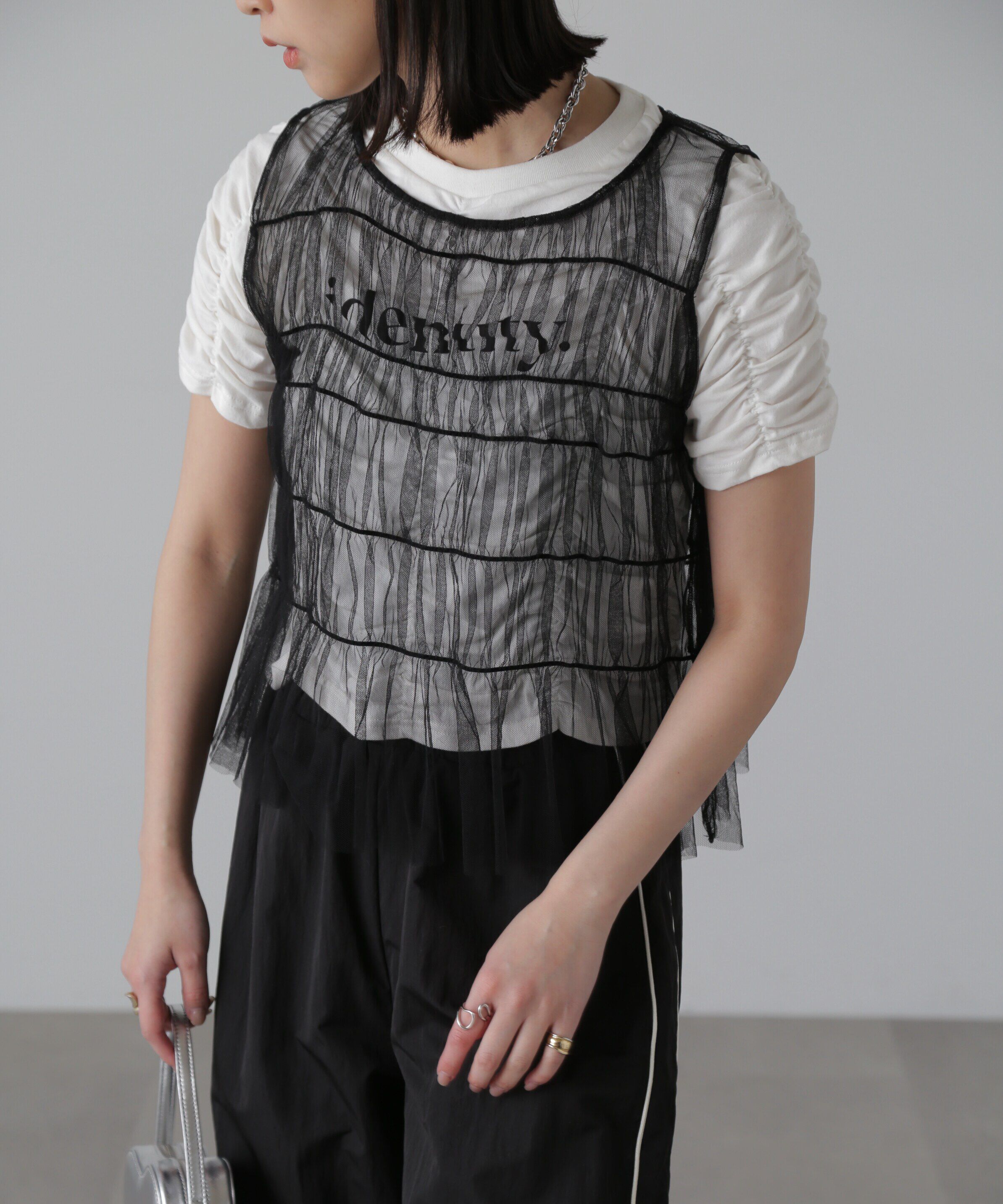  「チュールシャーリングブラウス」|シャツ・ブラウス|