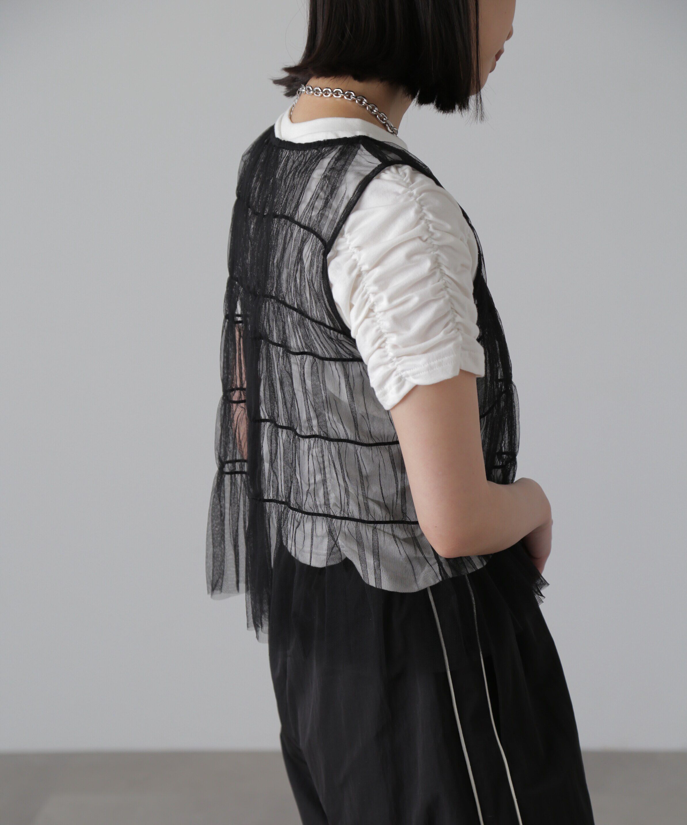  「チュールシャーリングブラウス」|シャツ・ブラウス|