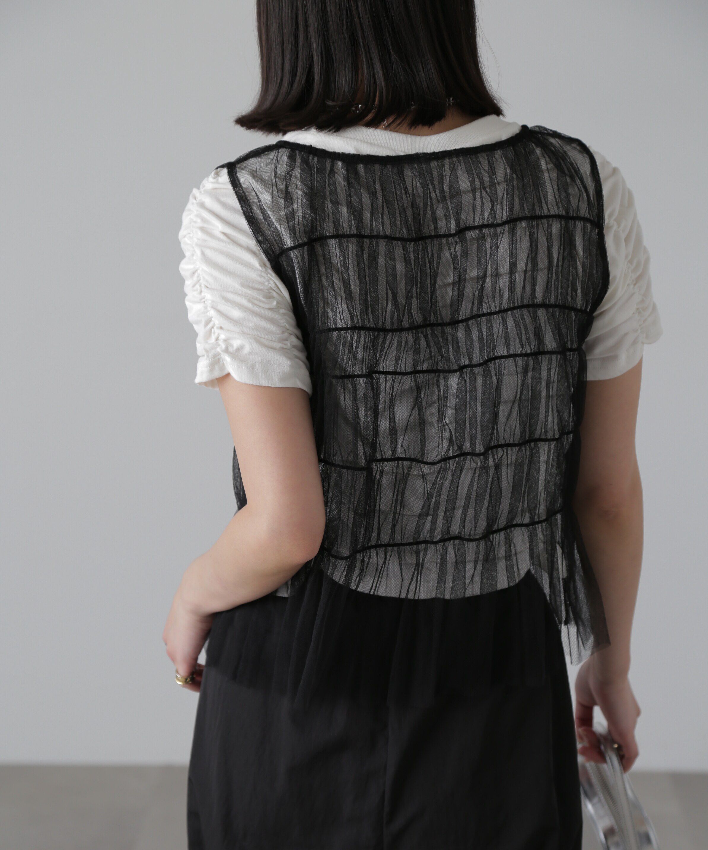  「チュールシャーリングブラウス」|シャツ・ブラウス|