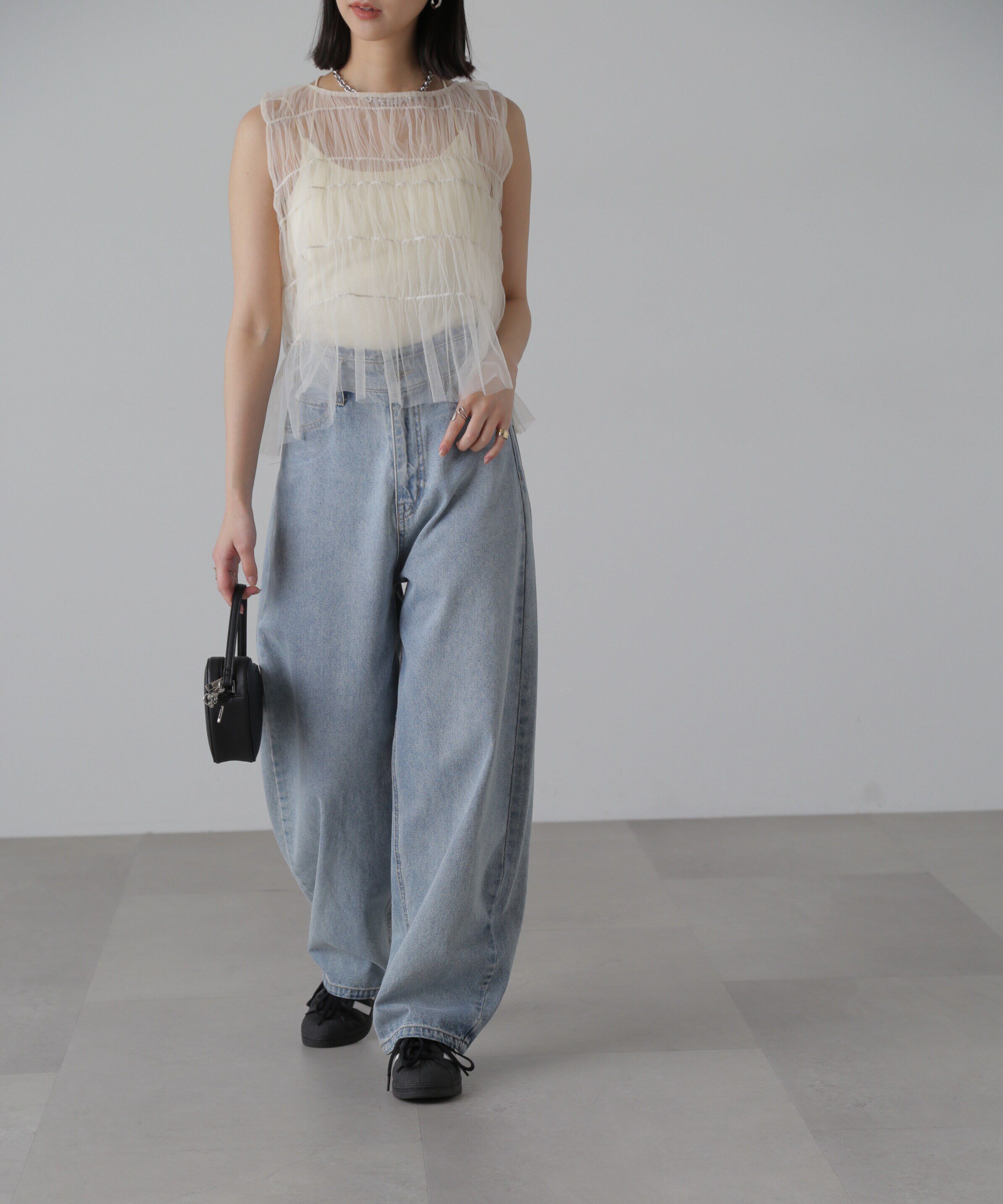  「チュールシャーリングブラウス」|シャツ・ブラウス|