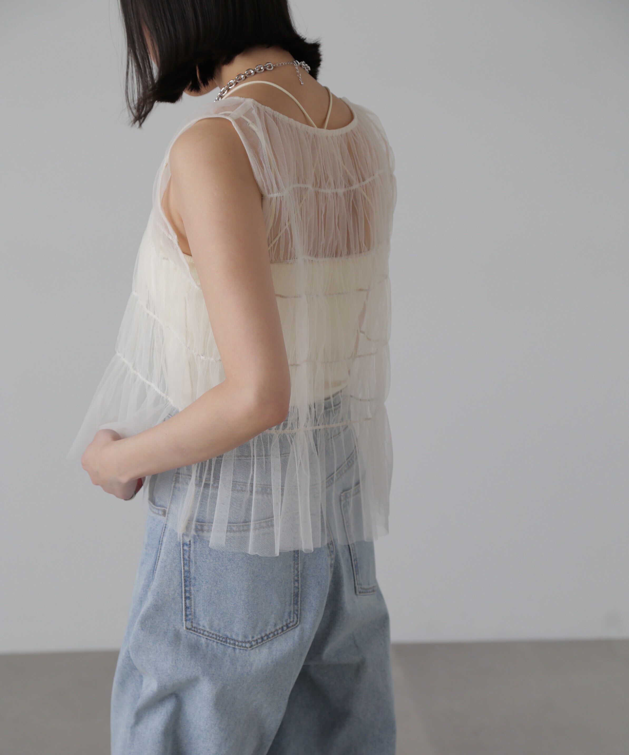  「チュールシャーリングブラウス」|シャツ・ブラウス|