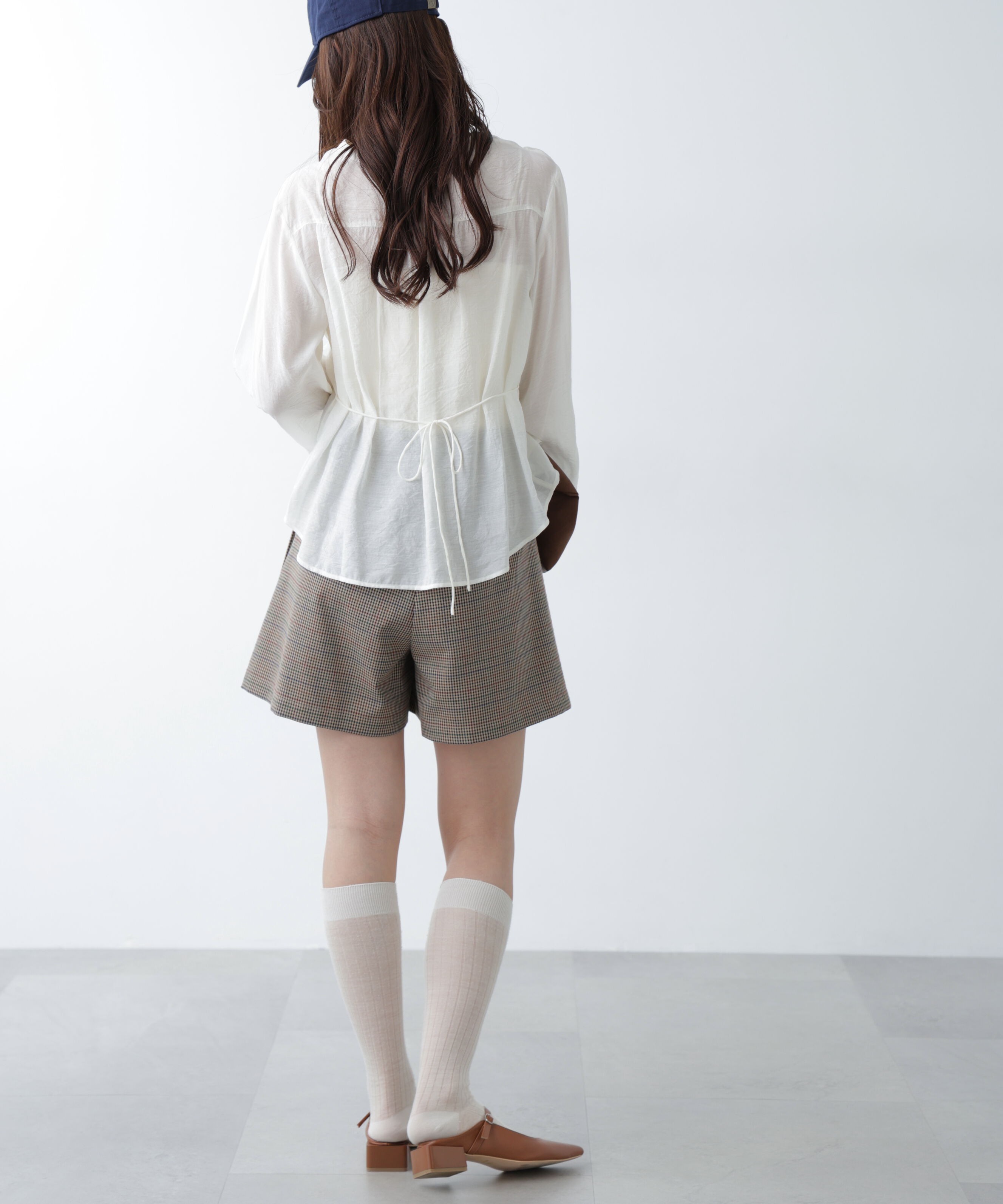  「Ｖネックシャーリングブラウス」|シャツ・ブラウス|