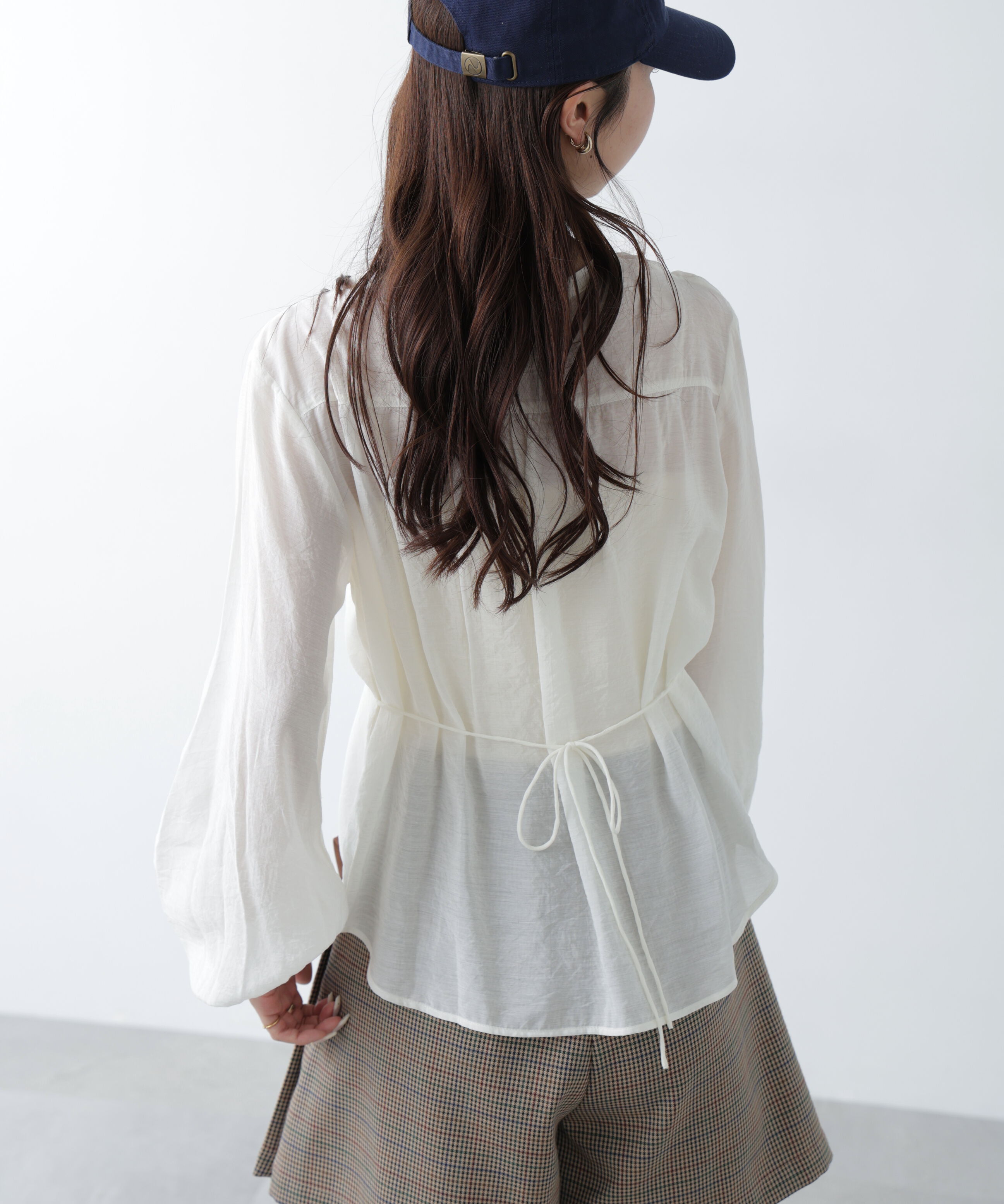  「Ｖネックシャーリングブラウス」|シャツ・ブラウス|