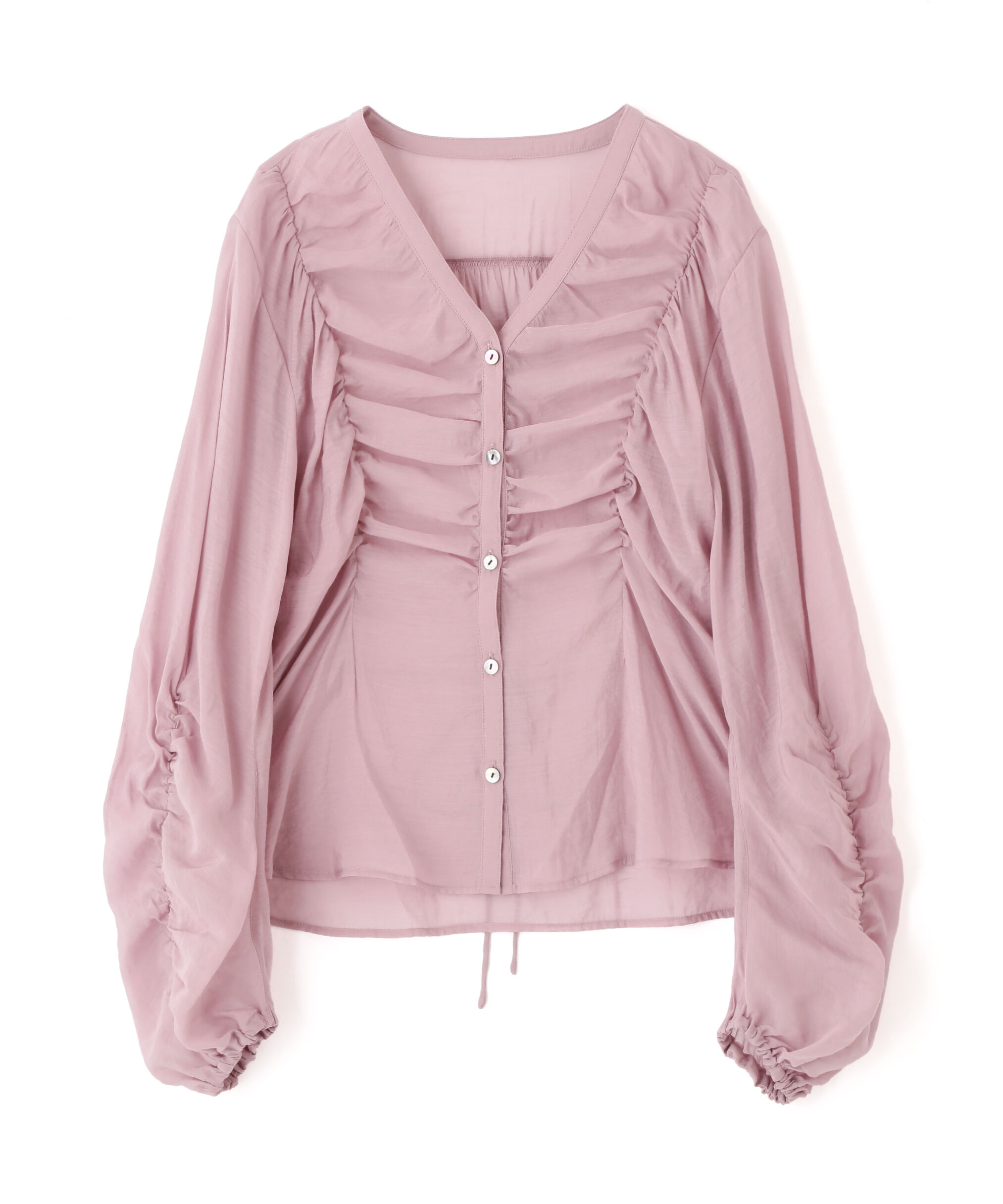  「Ｖネックシャーリングブラウス」|シャツ・ブラウス|