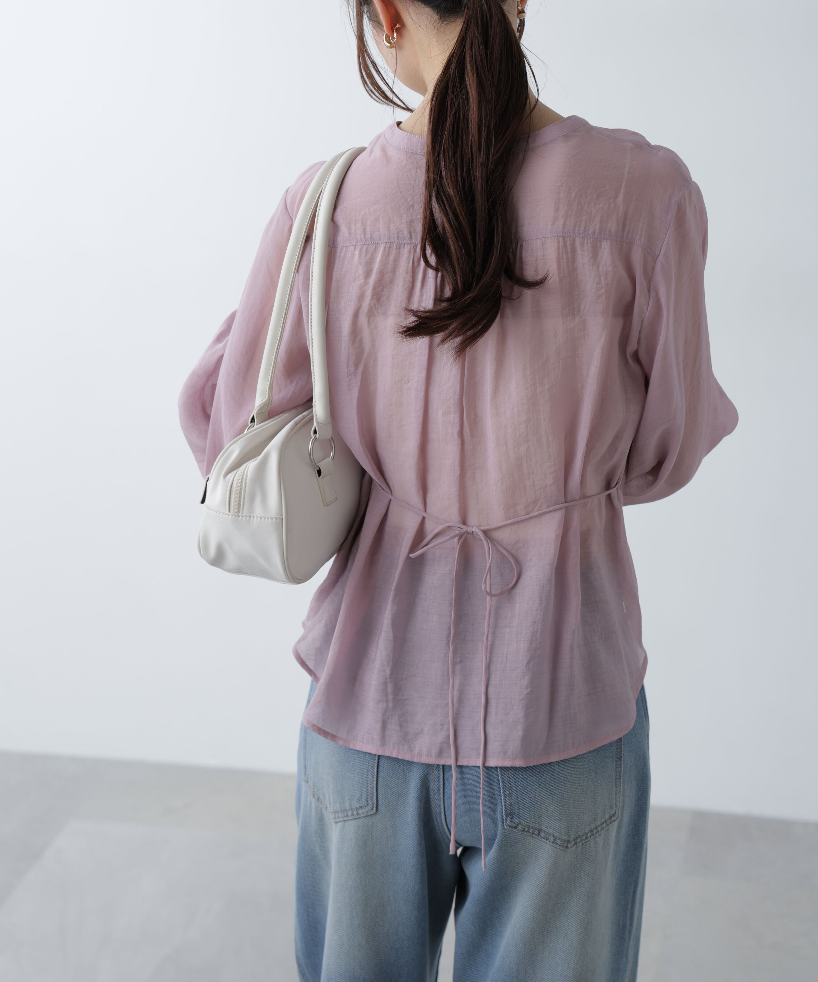  「Ｖネックシャーリングブラウス」|シャツ・ブラウス|