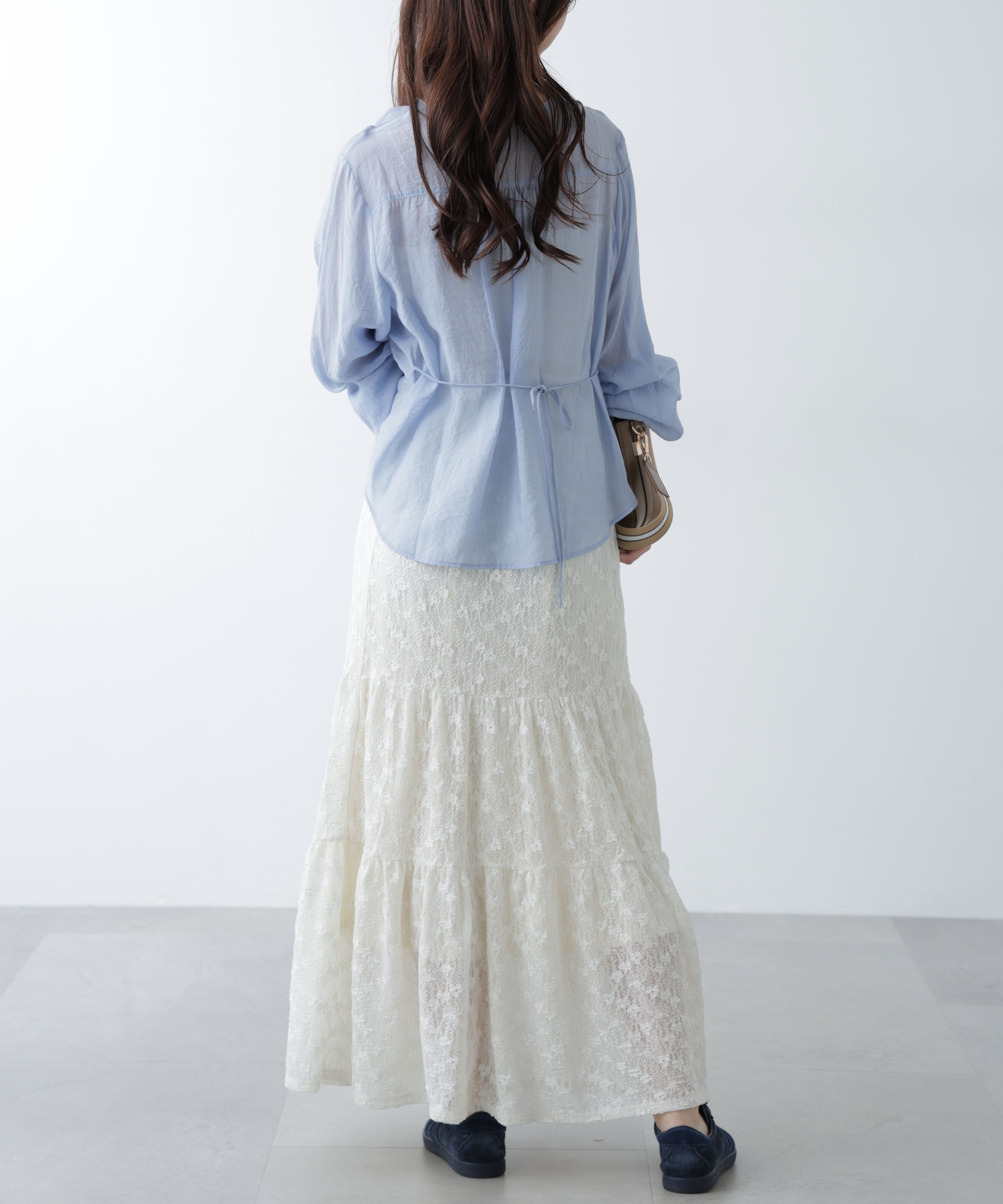  「Ｖネックシャーリングブラウス」|シャツ・ブラウス|