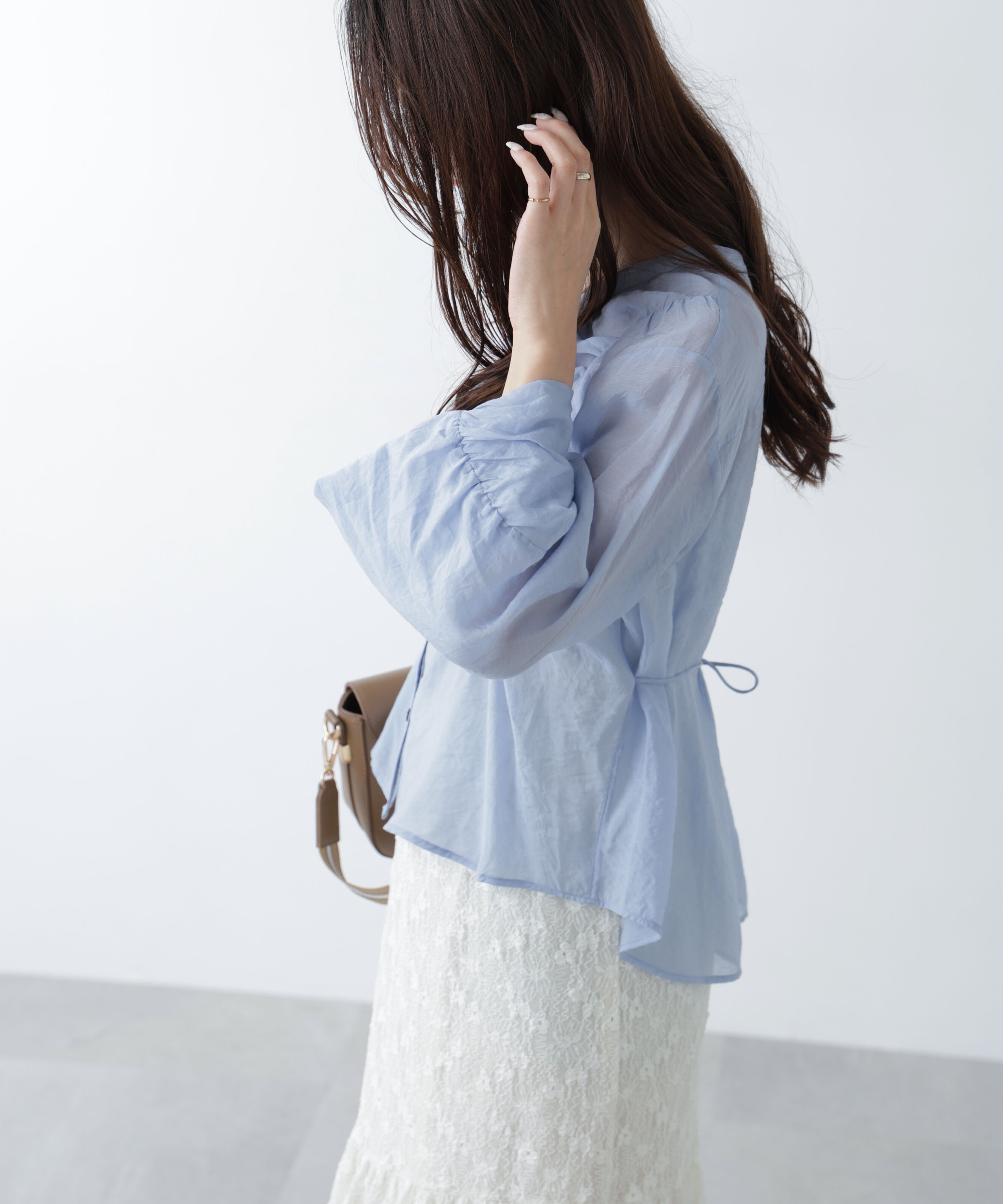  「Ｖネックシャーリングブラウス」|シャツ・ブラウス|