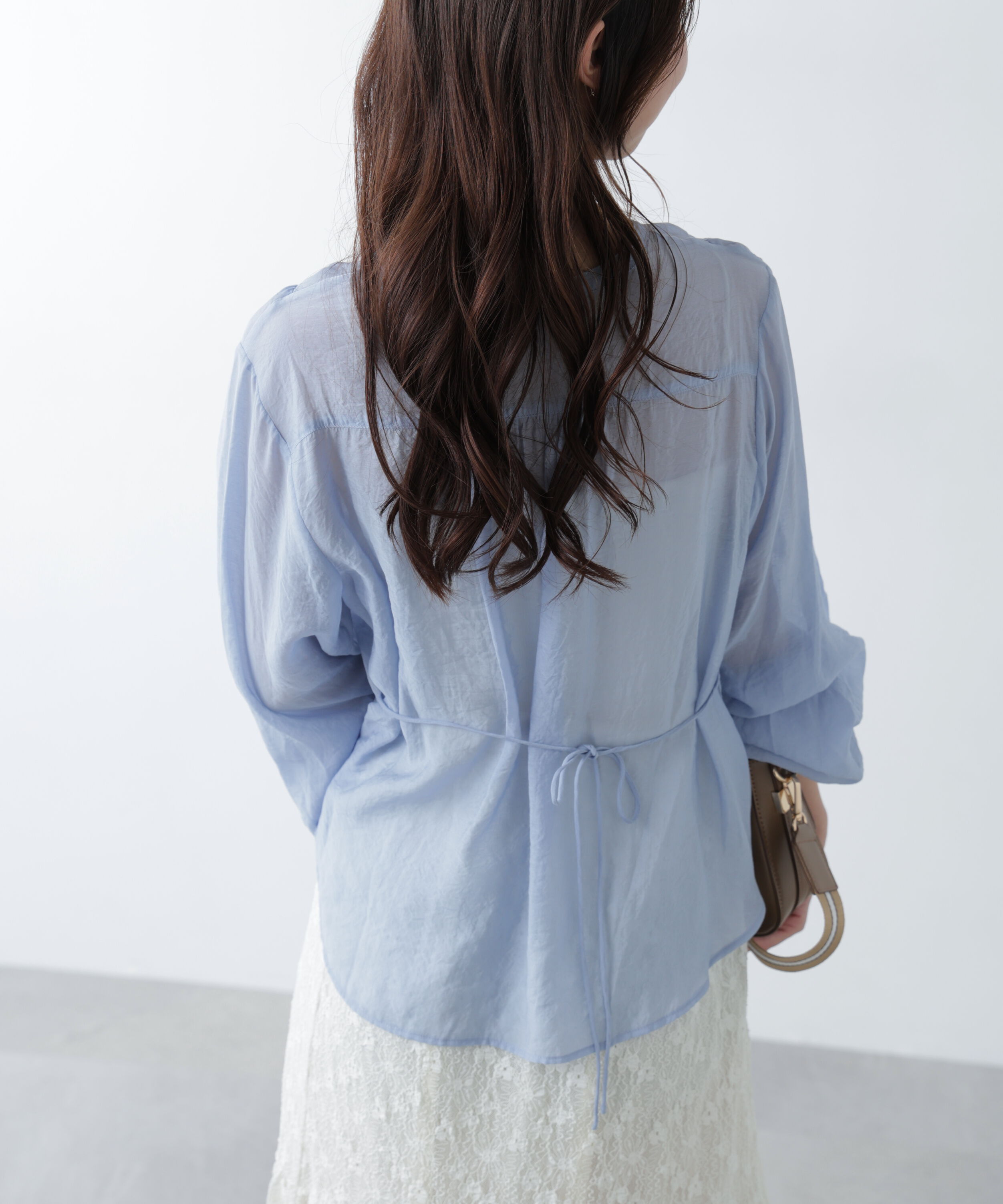  「Ｖネックシャーリングブラウス」|シャツ・ブラウス|