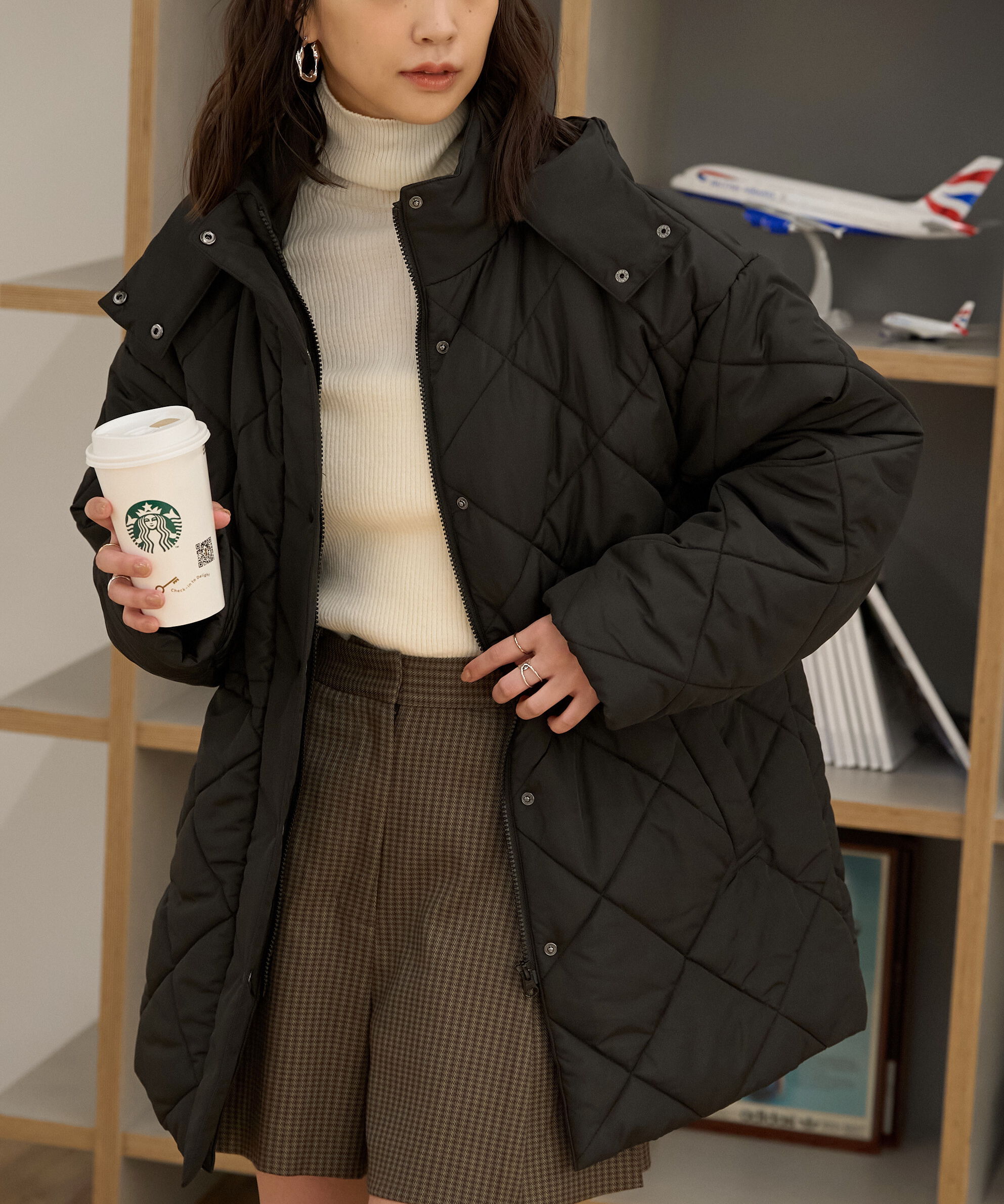  「ウエストドロストキルティングコート」|その他|