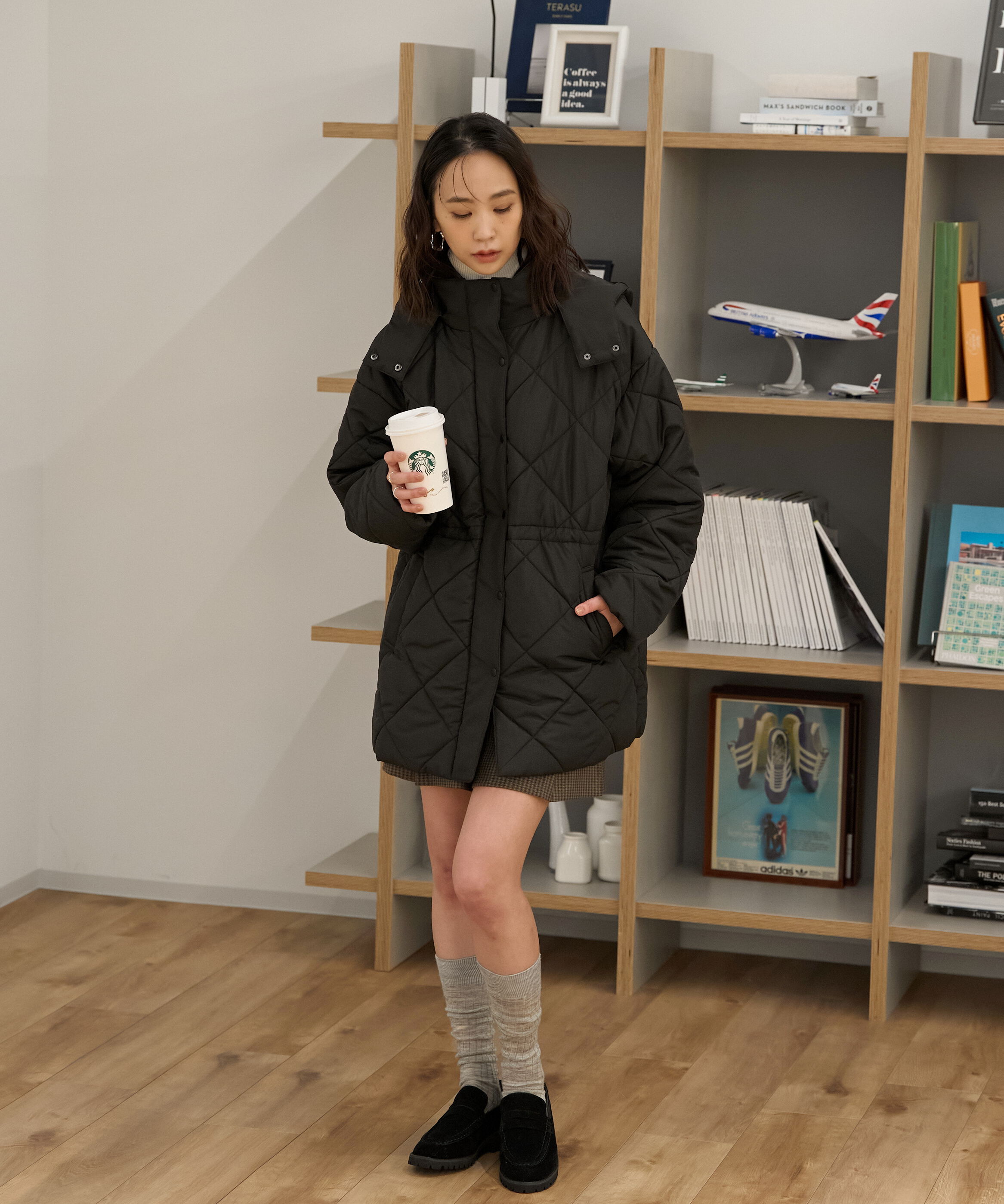  「ウエストドロストキルティングコート」|その他|