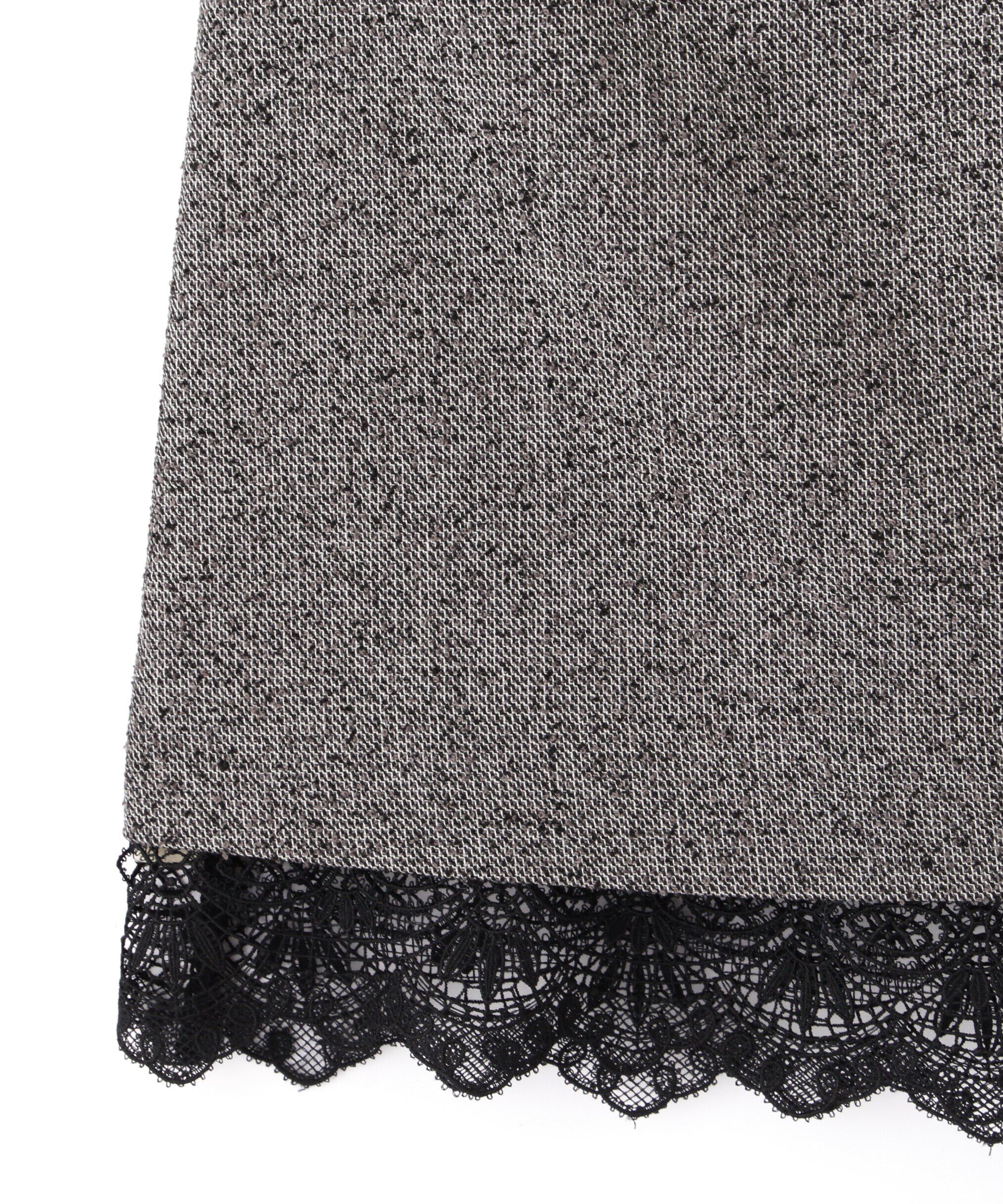  「ネップツイードヘムレースミニスカート」|スカート|