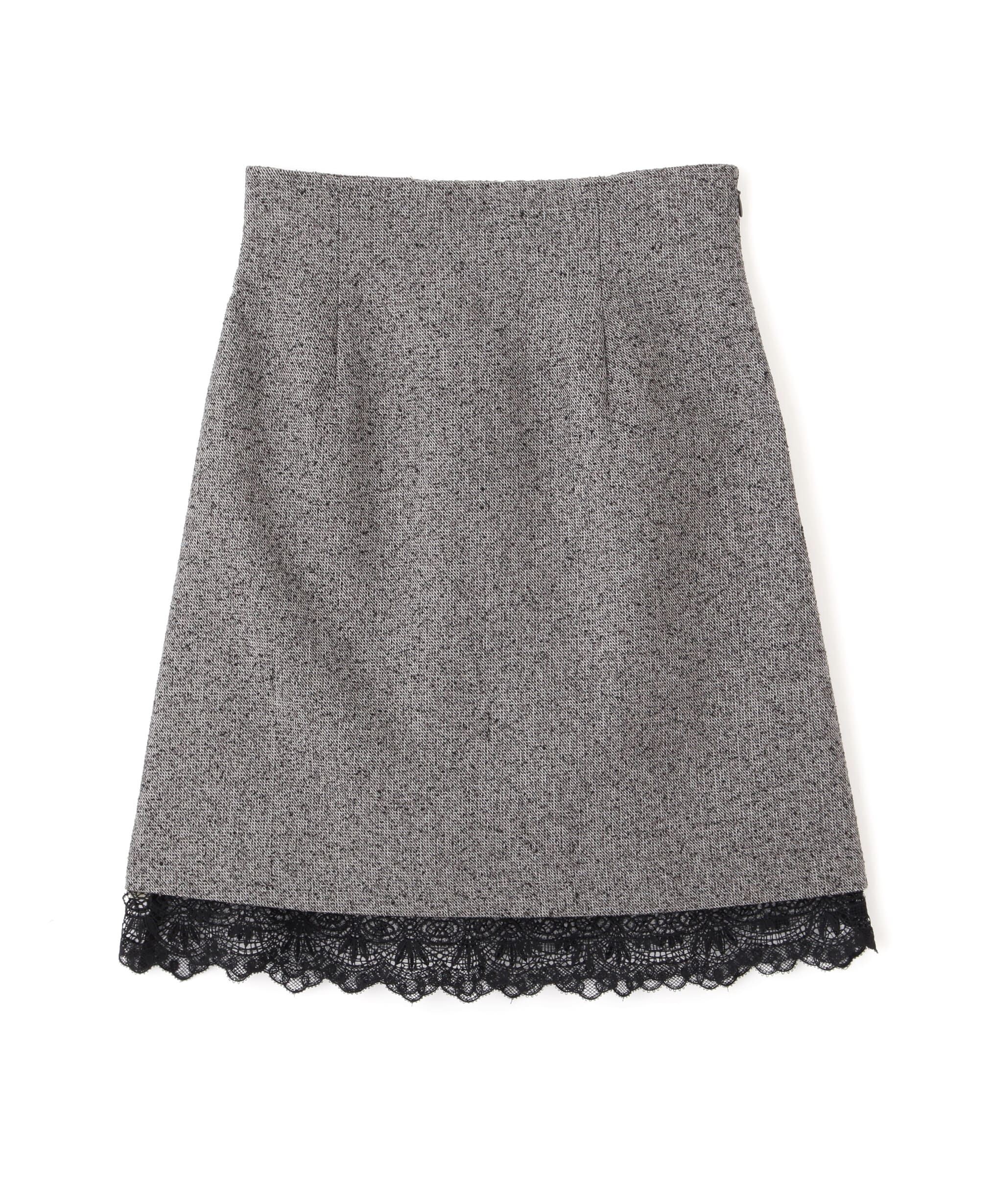  「ネップツイードヘムレースミニスカート」|スカート|