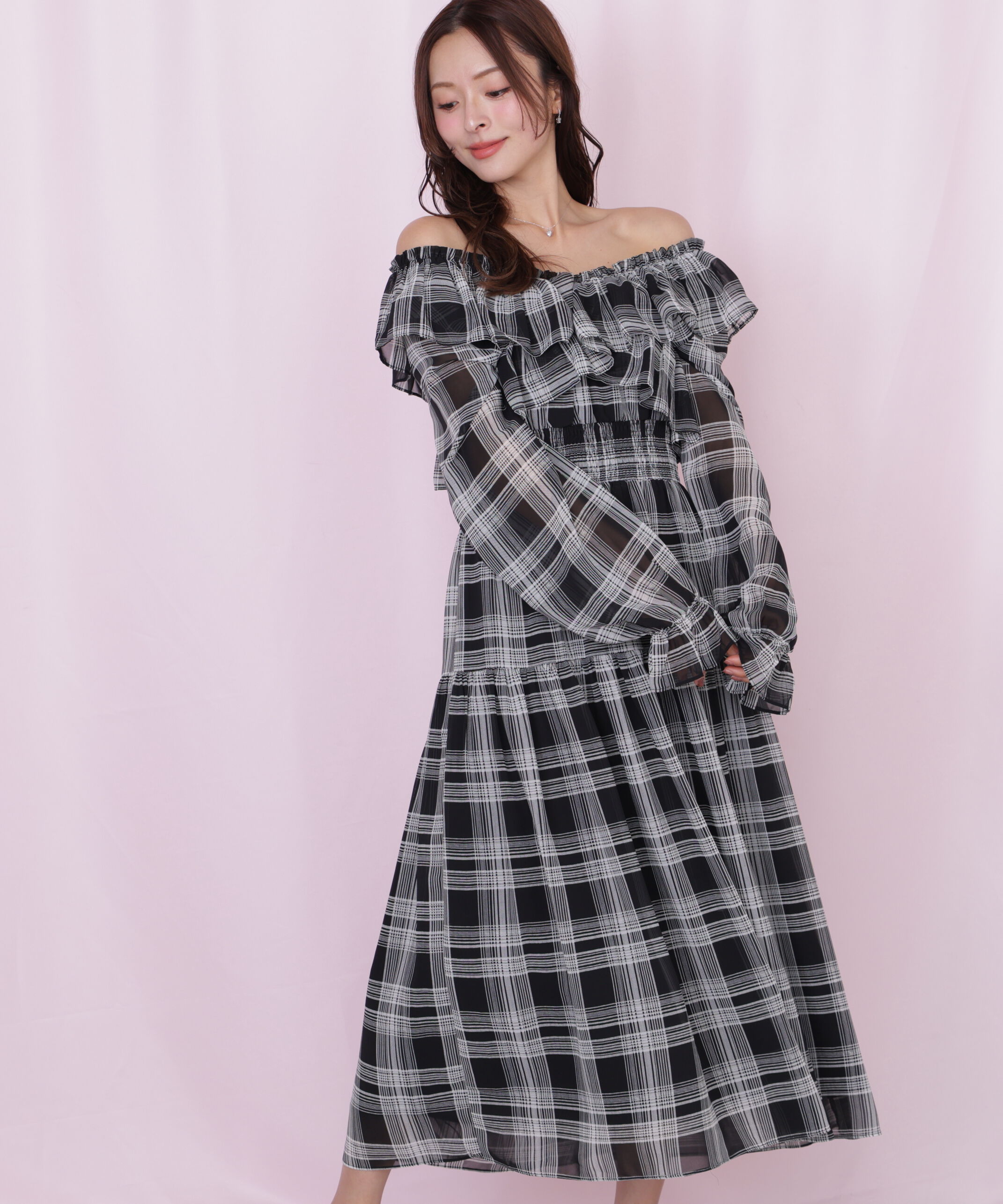  「クロスフリルワンピース」|ワンピース|