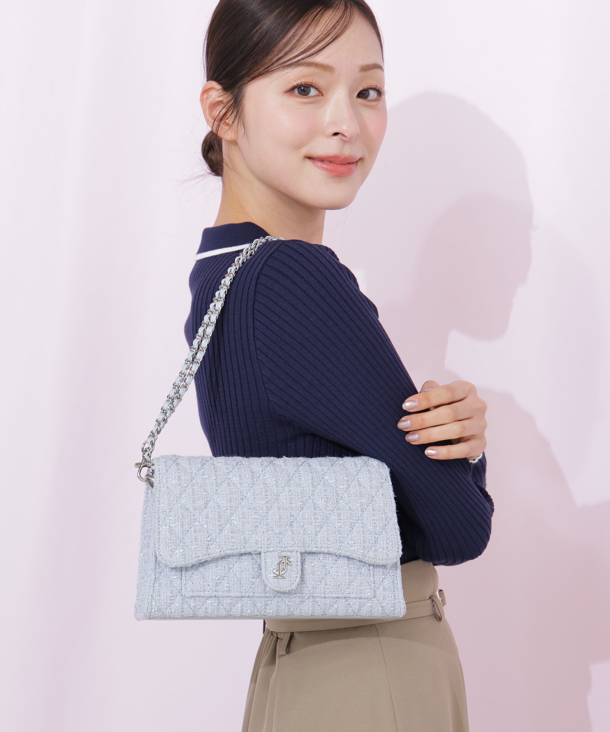  「ツイードキルティングチェーンバッグ」|その他|