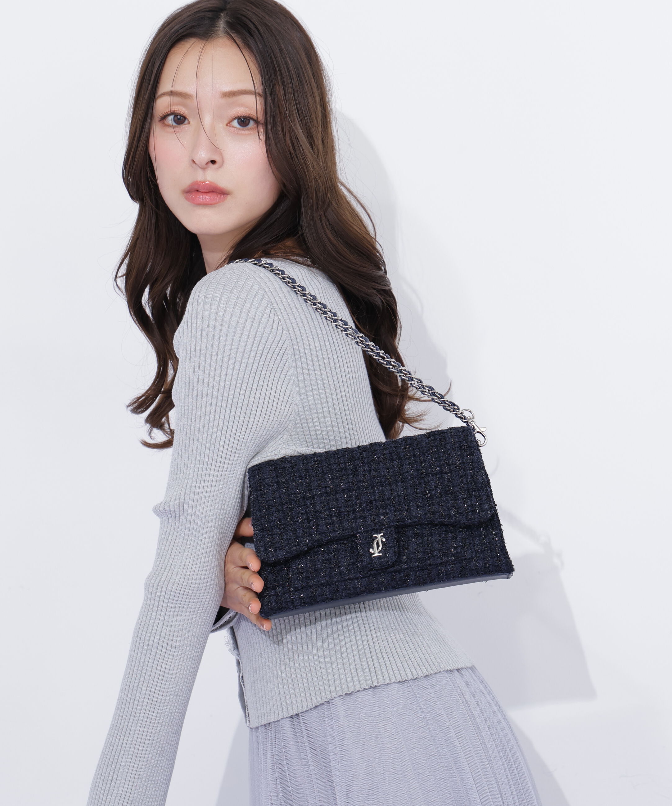  「ツイードキルティングチェーンバッグ」|その他|