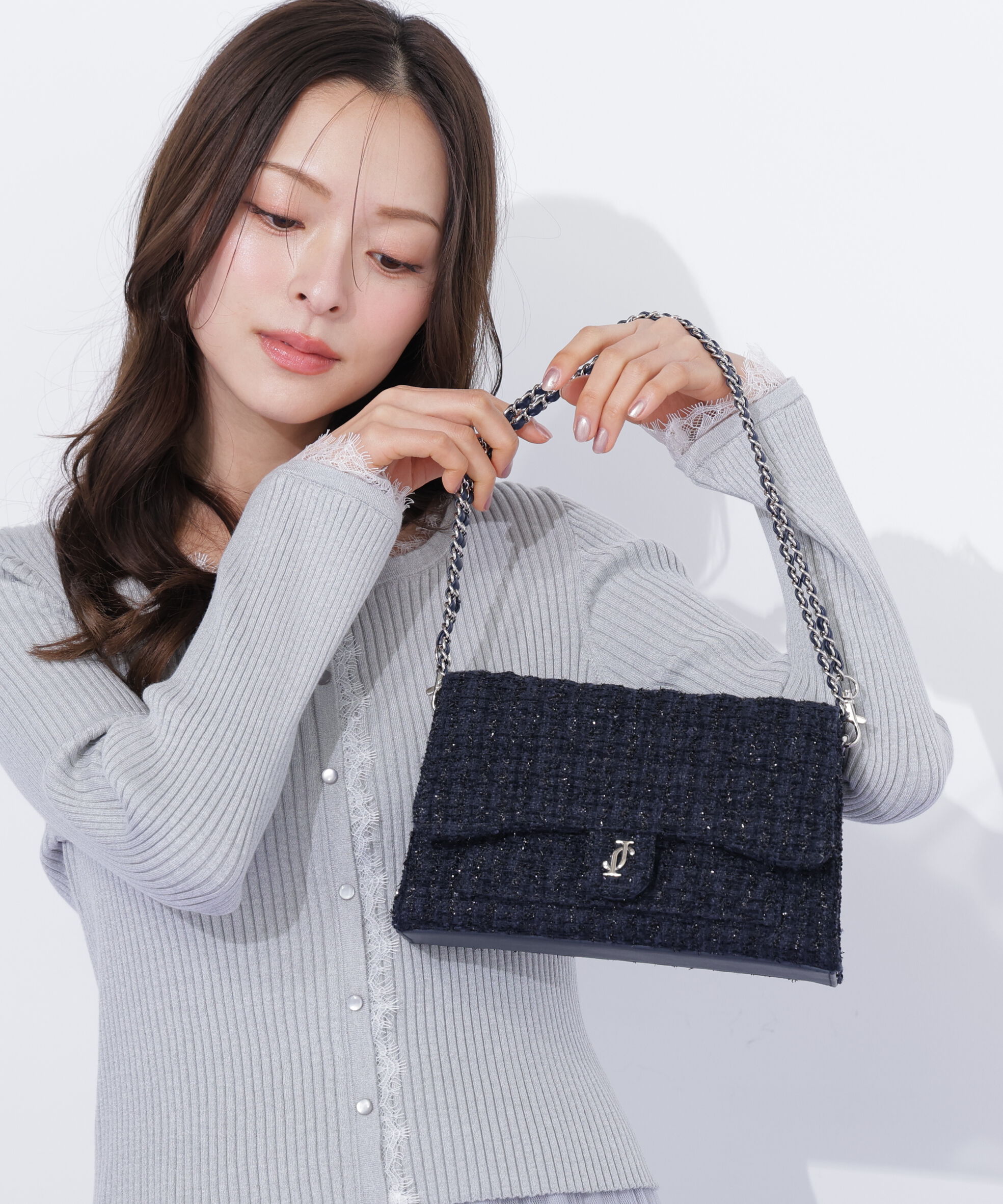  「ツイードキルティングチェーンバッグ」|その他|