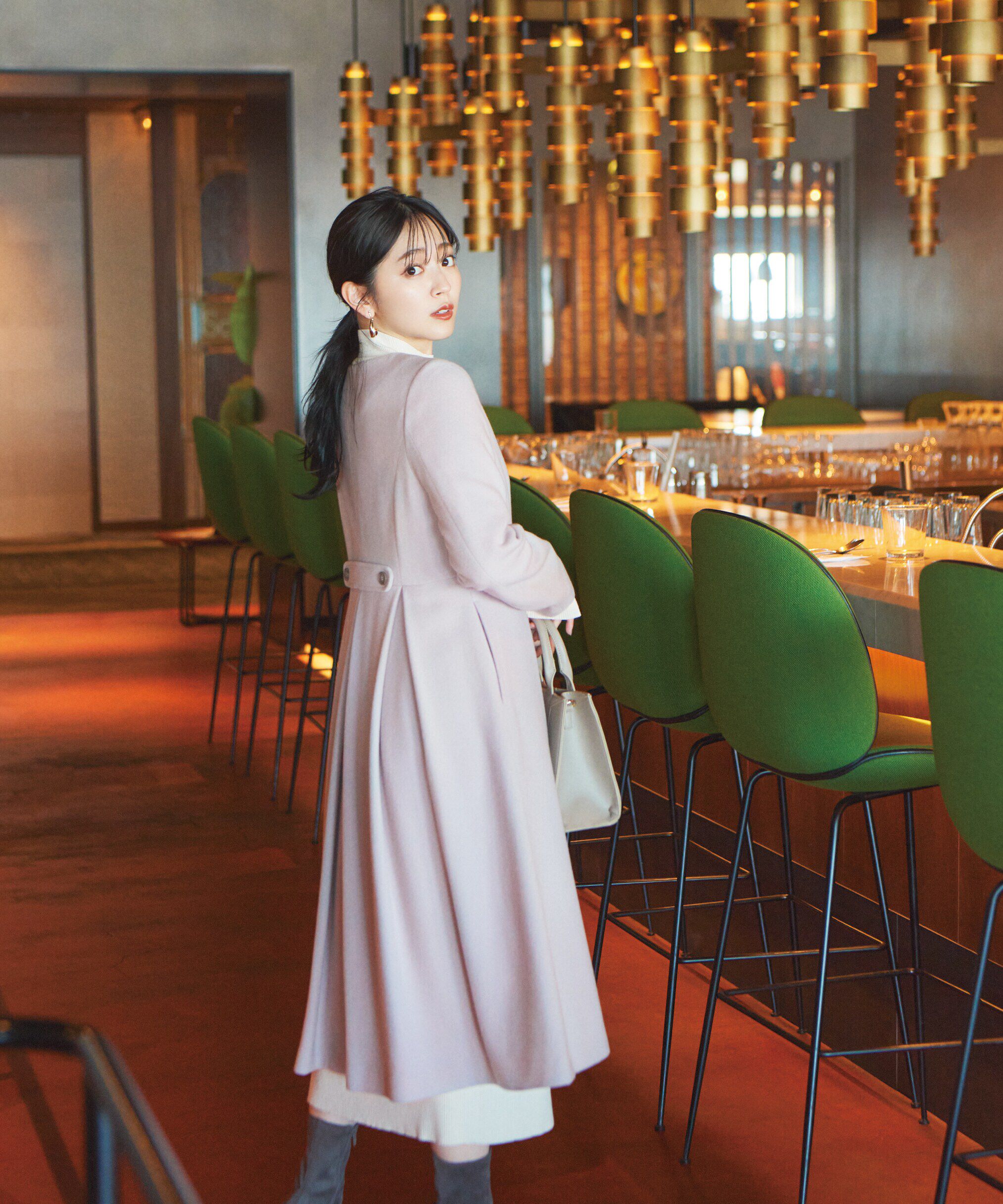 PROPORTION BODY DRESSING「ノーカラーフレアコート」|その他|グレージュ