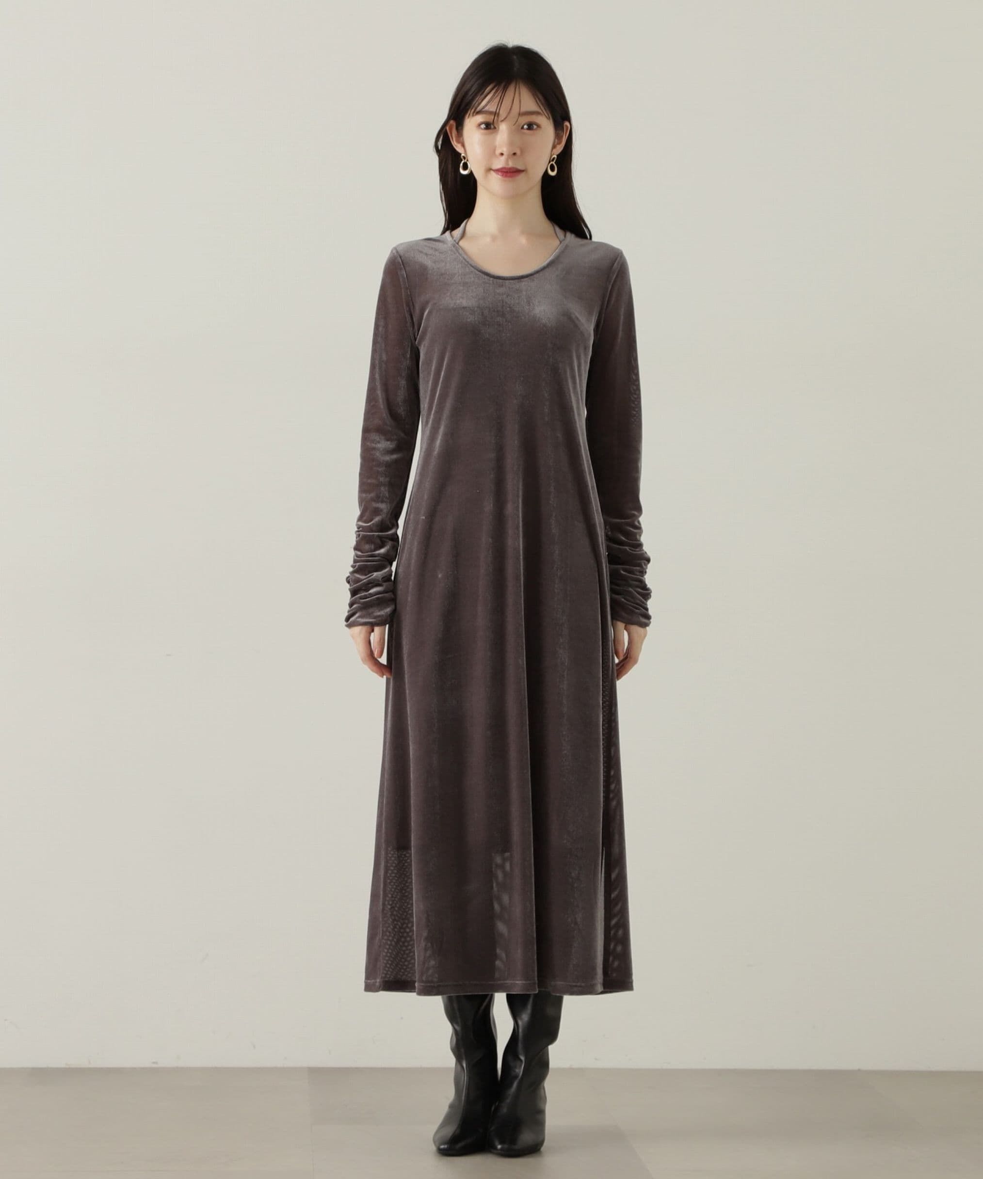 PROPORTION BODY DRESSING「シアーベロアワンピース　24AW」|ワンピース|