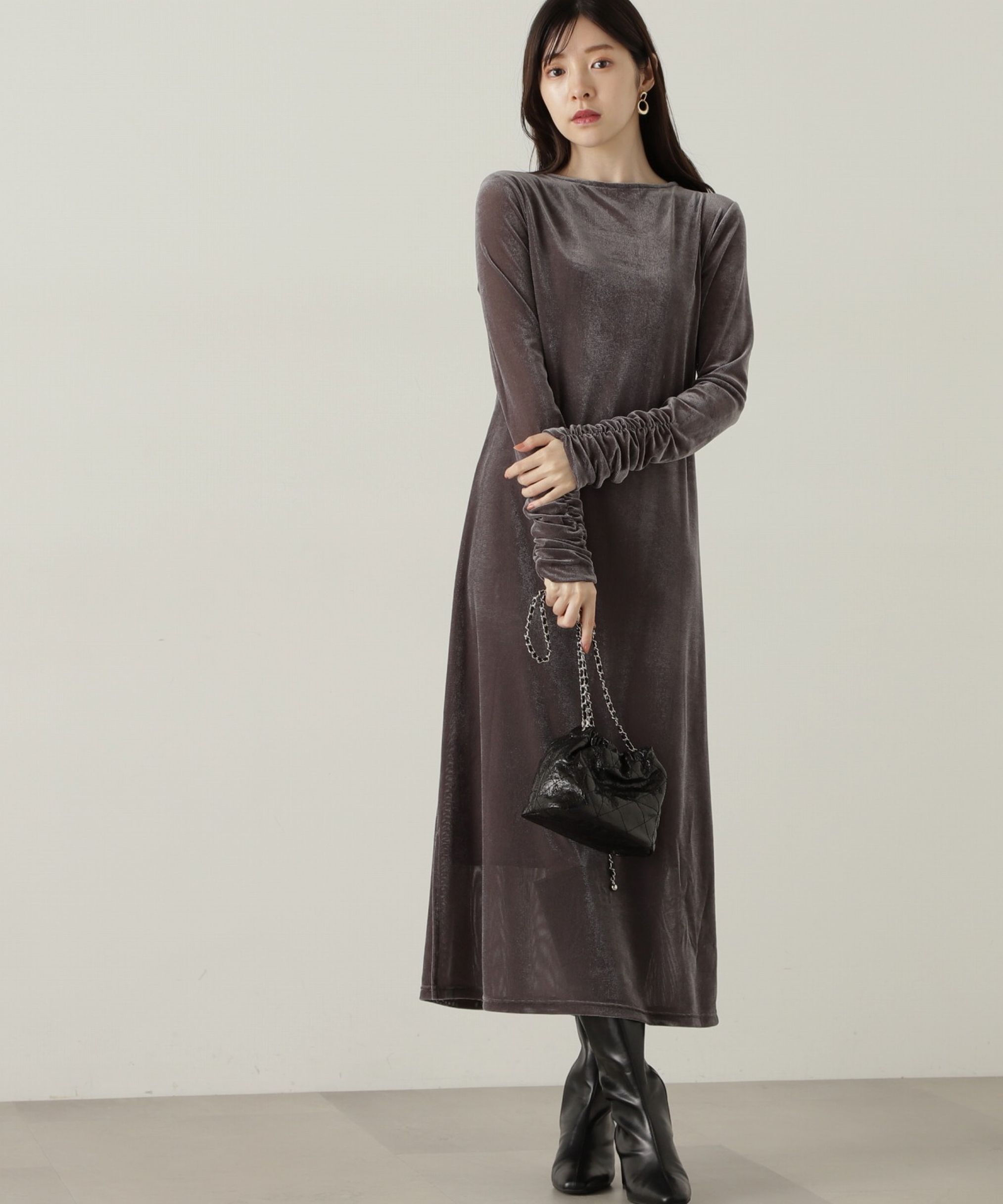 PROPORTION BODY DRESSING「シアーベロアワンピース　24AW」|ワンピース|
