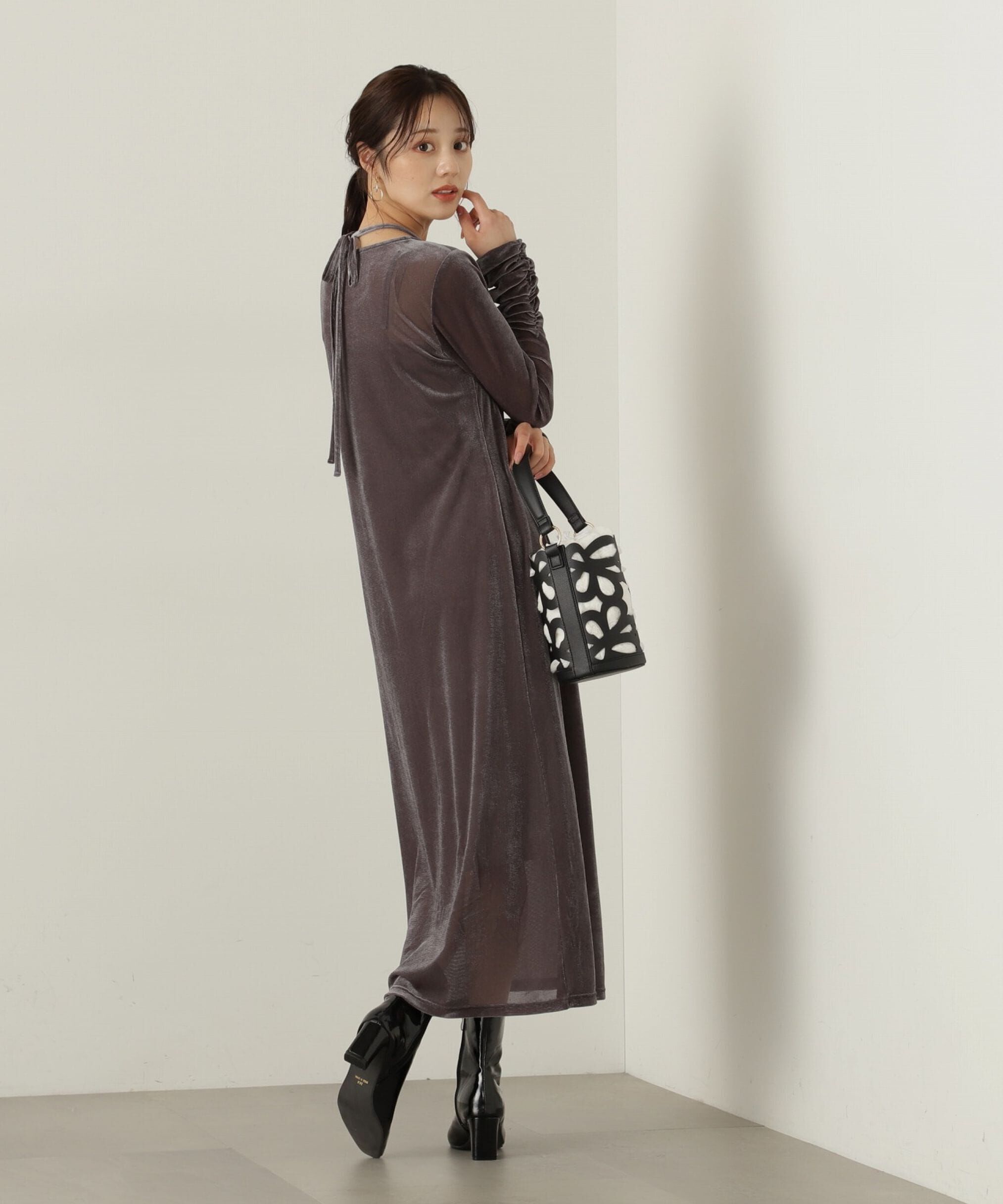 PROPORTION BODY DRESSING「シアーベロアワンピース　24AW」|ワンピース|