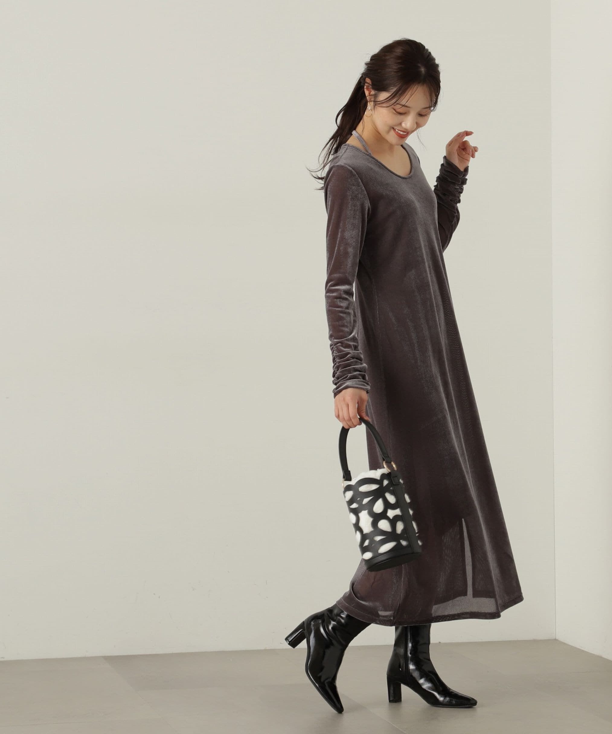 PROPORTION BODY DRESSING「シアーベロアワンピース　24AW」|ワンピース|