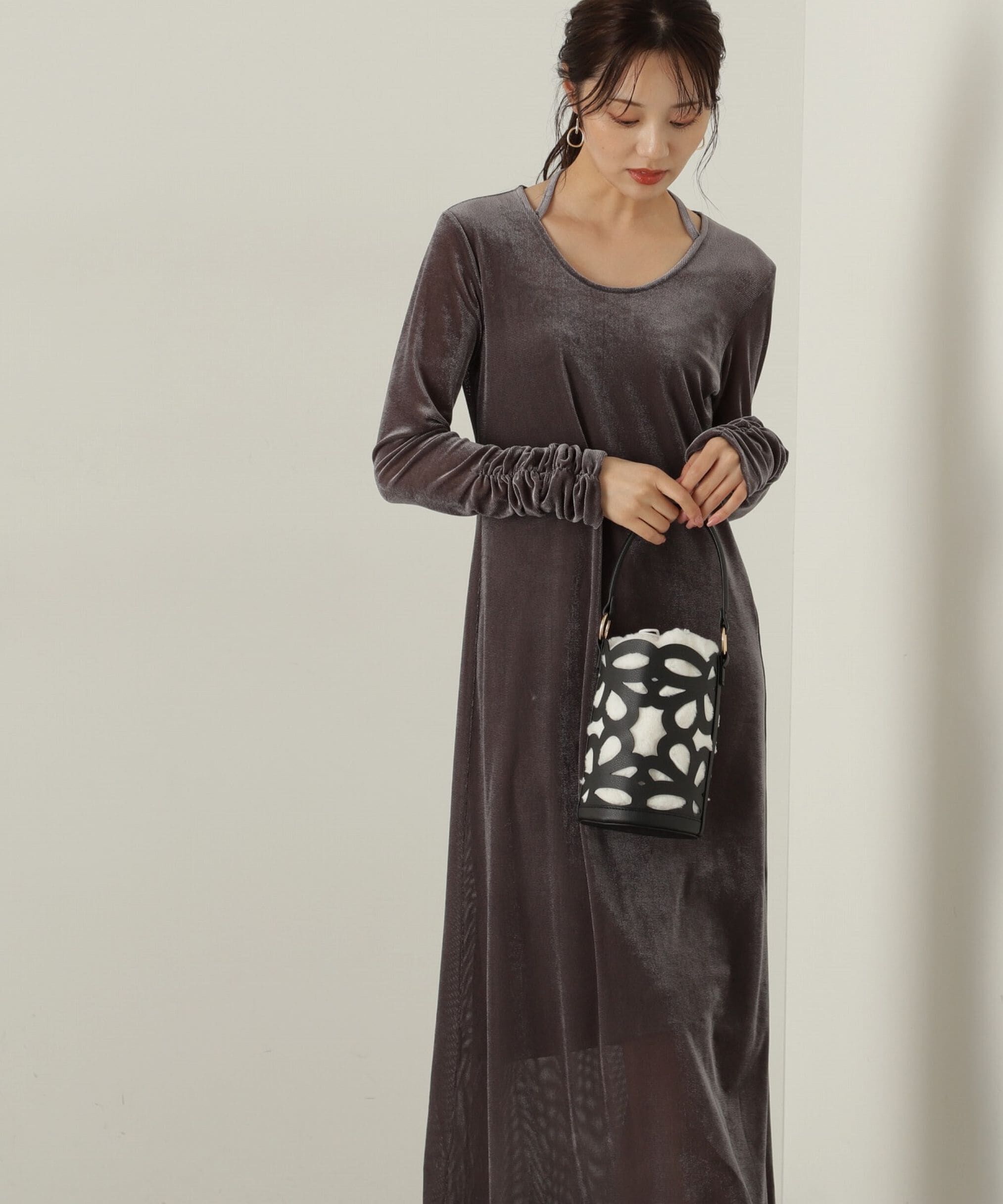 PROPORTION BODY DRESSING「シアーベロアワンピース　24AW」|ワンピース|