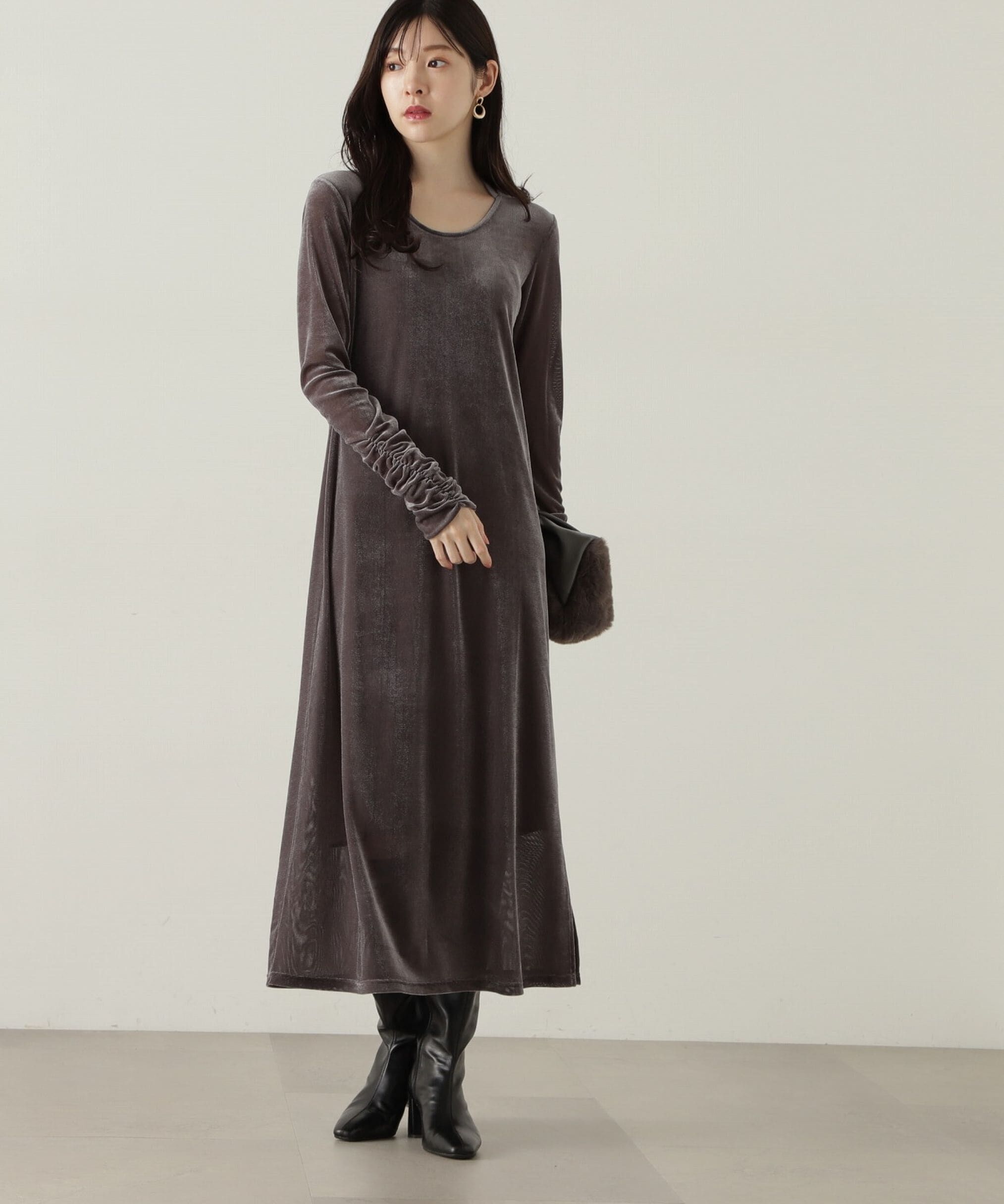 PROPORTION BODY DRESSING「シアーベロアワンピース　24AW」|ワンピース|