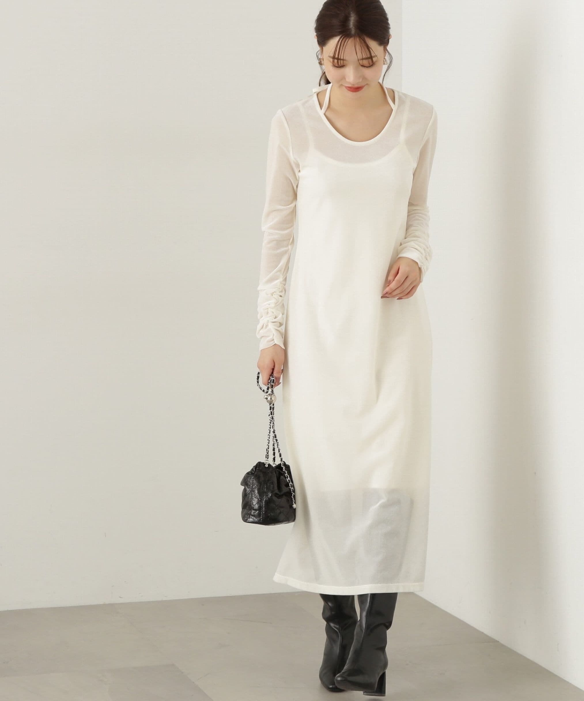 PROPORTION BODY DRESSING「シアーベロアワンピース　24AW」|ワンピース|
