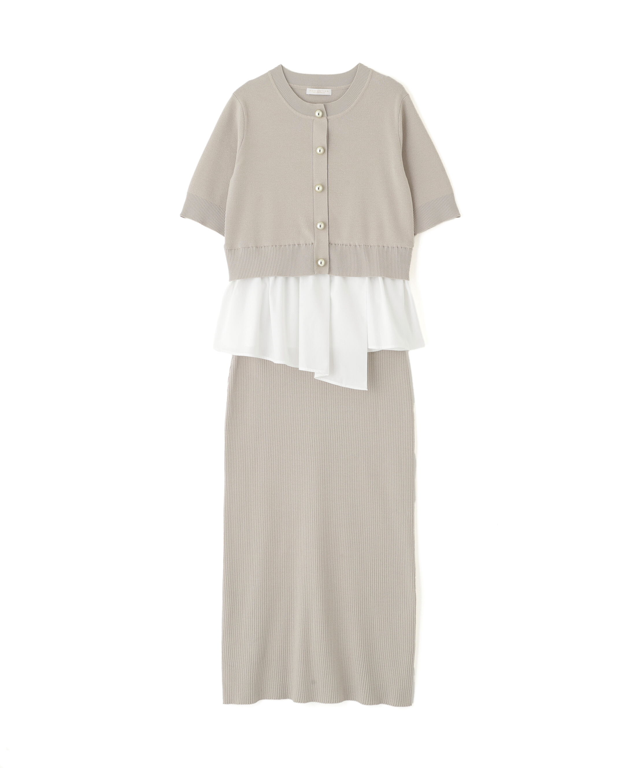 PROPORTION BODY DRESSING「レイヤード風ニットセットアップ」|ワンピース|